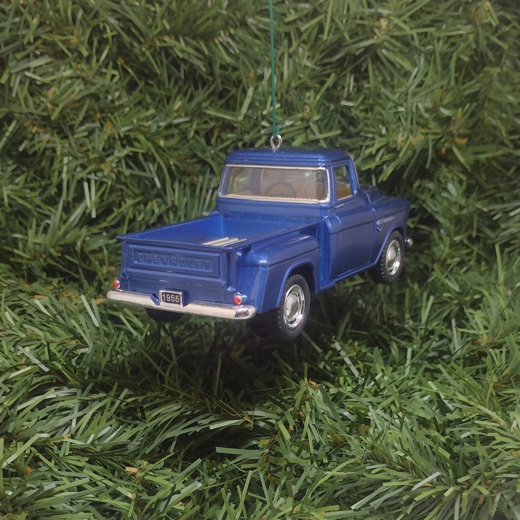 1955 Chevy 3100 Truck Ornament Christmas Gift Idea Chevrolet Stepside Pickup 5 inch Unique Xmas Tree Decoration Blue