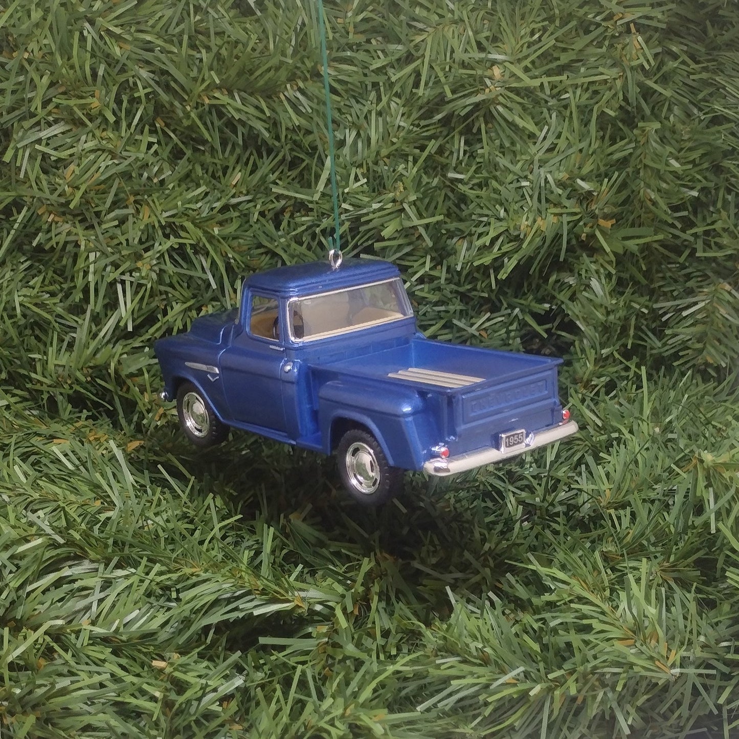 1955 Chevy 3100 Truck Ornament Christmas Gift Idea Chevrolet Stepside Pickup 5 inch Unique Xmas Tree Decoration Blue