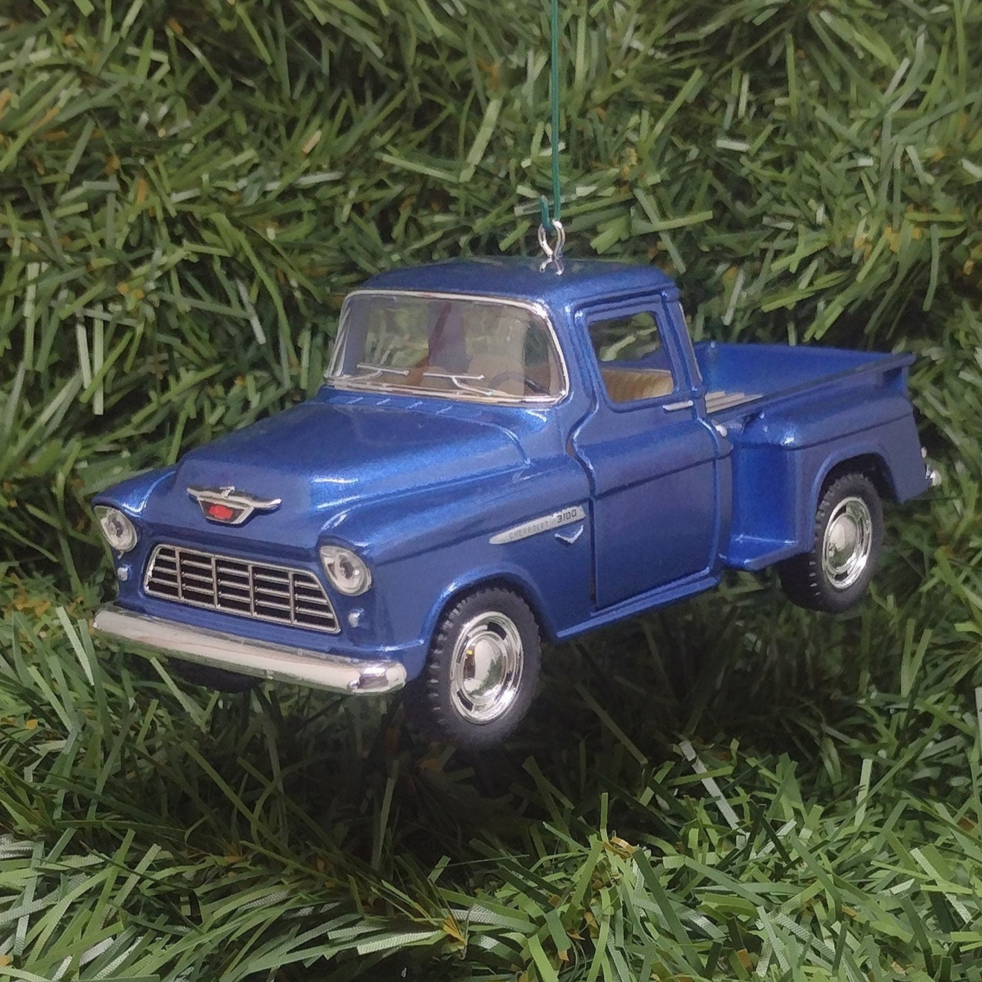 1955 Chevy 3100 Truck Ornament Christmas Gift Idea Chevrolet Stepside Pickup 5 inch Unique Xmas Tree Decoration Blue