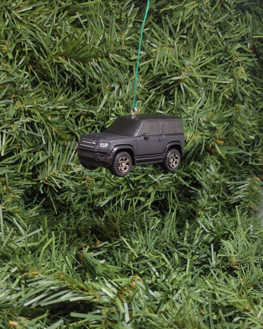 Land Rover Defender Ornament 2020 Christmas Tree Decoration Unique Xmas Gift Idea flat black 4x4 suv