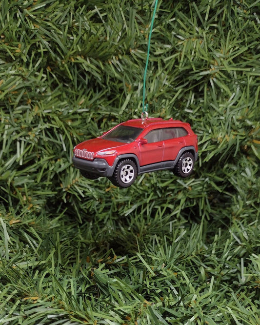 JEEP CHEROKEE Ornament Christmas gift idea unique Xmas tree decoration 2014 Trailhawk 4x4 SUV red