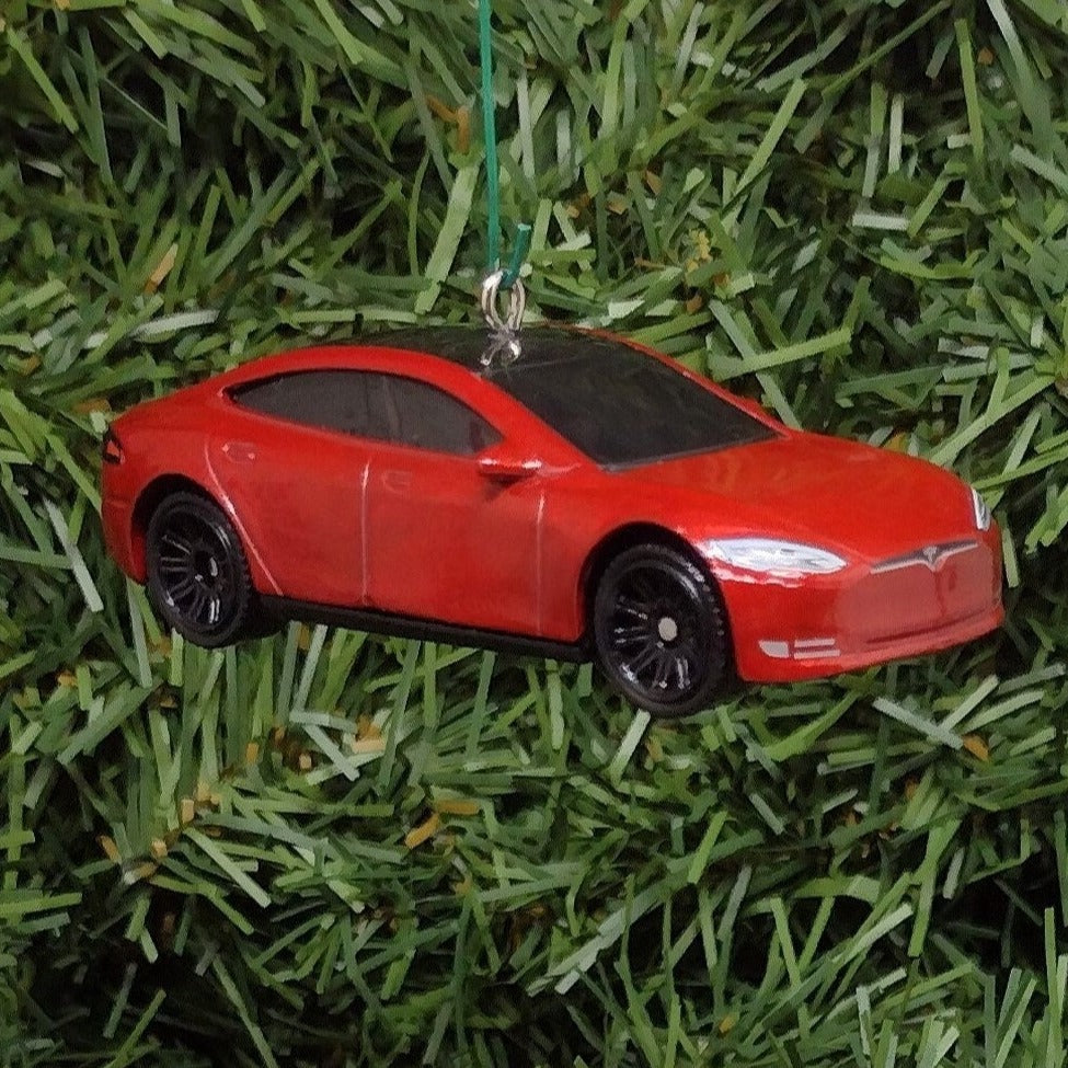 TESLA MODEL S Ornament Christmas Gift Unique Car Xmas Tree Decoration Elon Musk EV