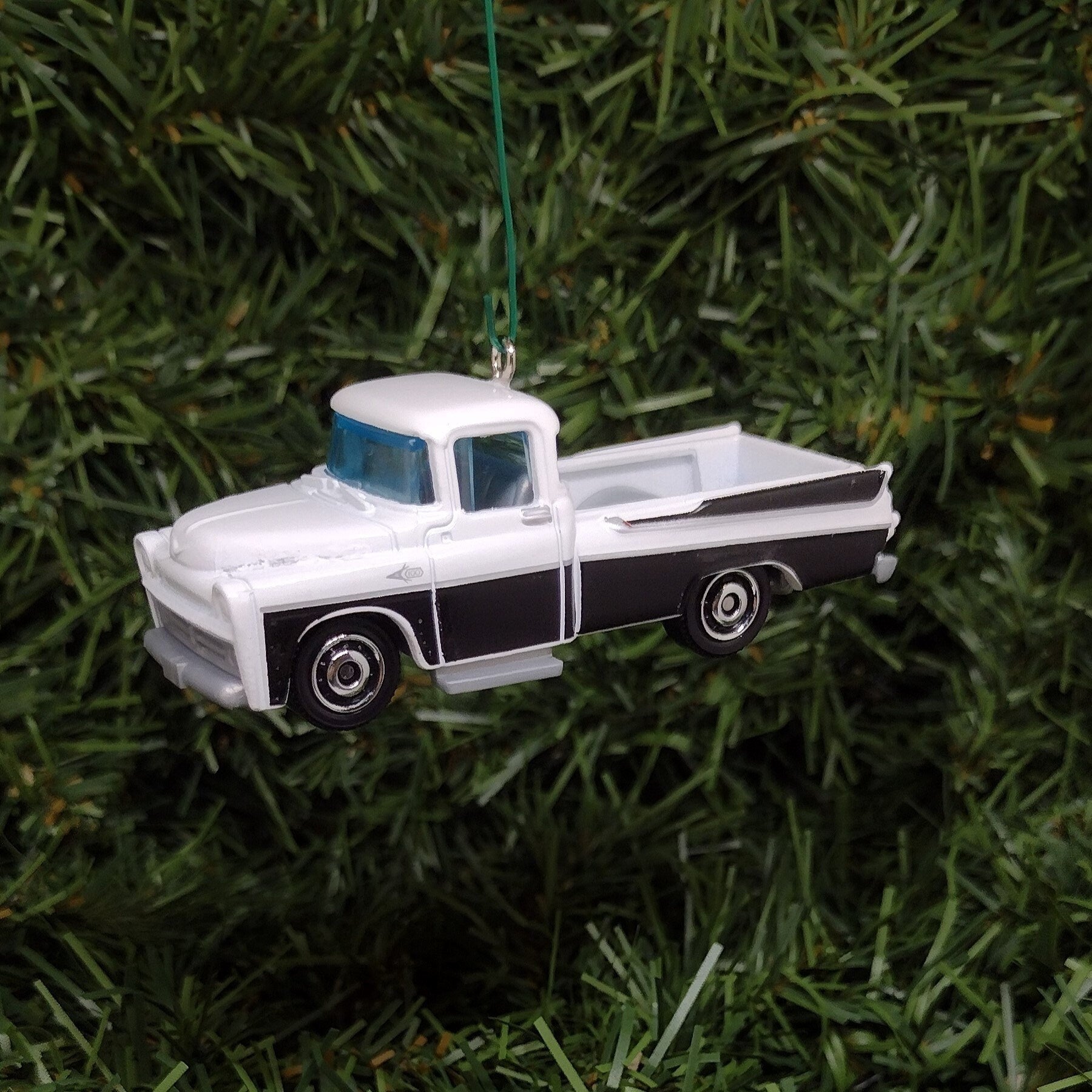 1957 DODGE SWEPTSIDE Ornament Christmas Gift Idea Unique Xmas Tree Decoration 1958 D100 Pickup Truck Black