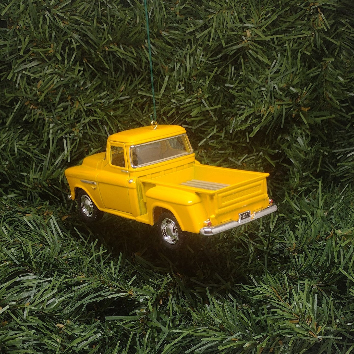 1955 Chevy 3100 Truck Ornament Christmas Gift Idea Chevrolet Stepside Pickup 5 inch Unique Xmas Tree Decoration Yellow