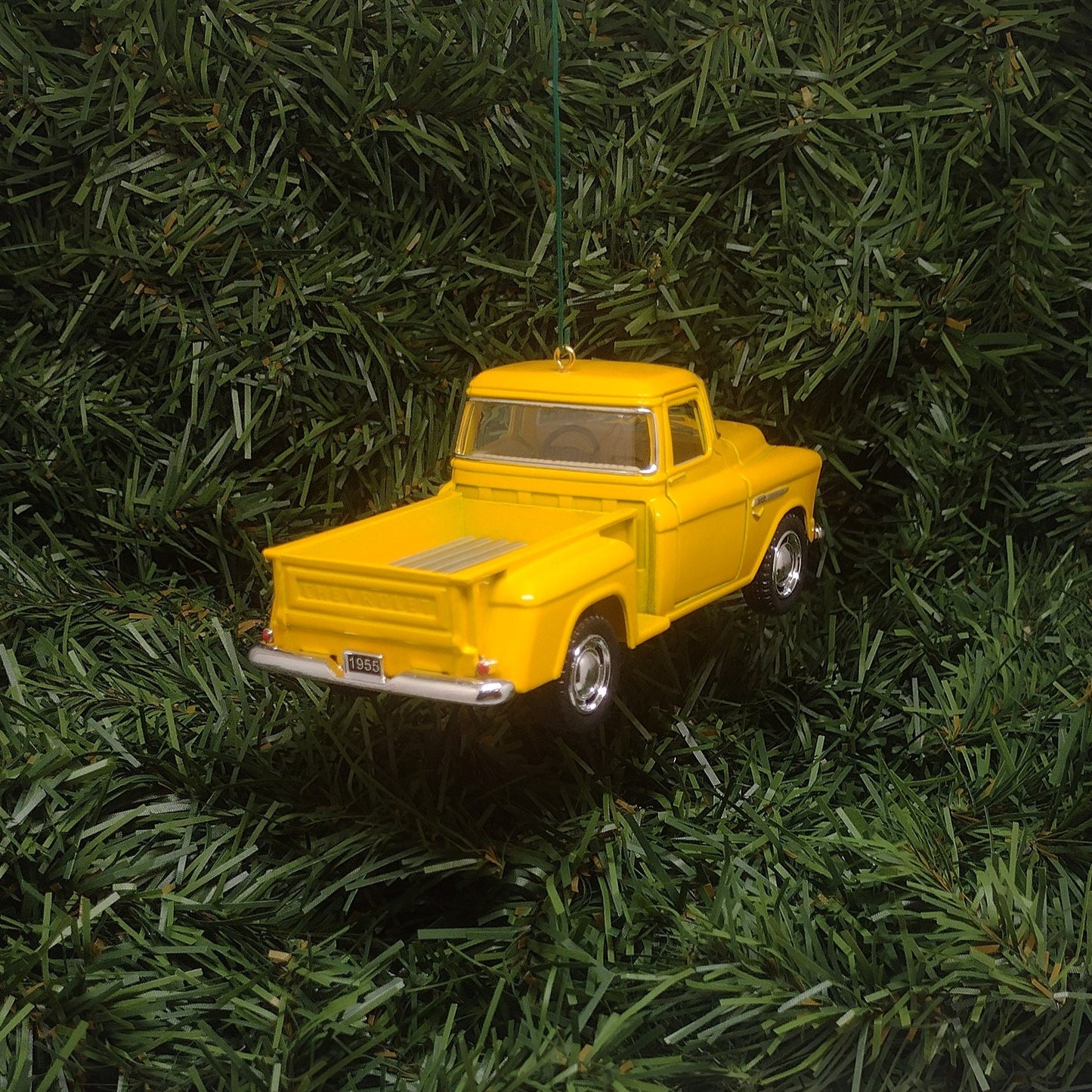 1955 Chevy 3100 Truck Ornament Christmas Gift Idea Chevrolet Stepside Pickup 5 inch Unique Xmas Tree Decoration Yellow