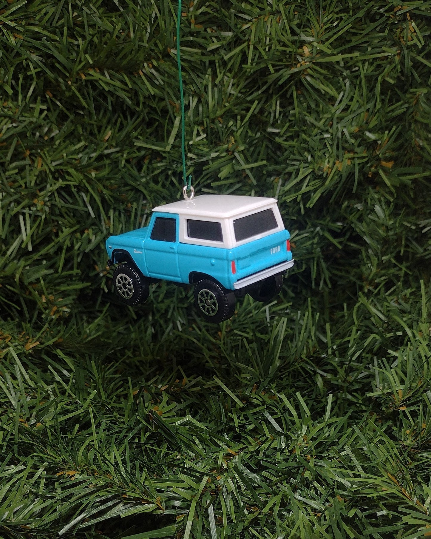 1966 Ford Bronco Christmas ornament fun gift idea for car enthusiast or man cave Xmas tree decoration blue