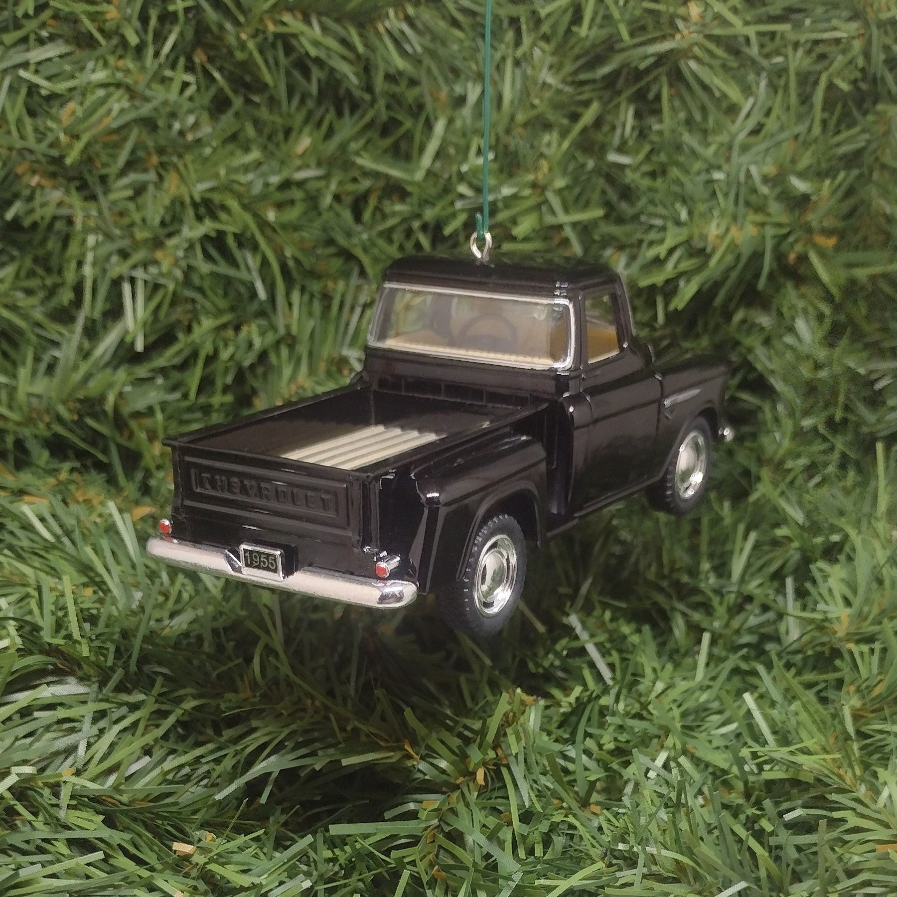 1955 Chevy 3100 Truck Ornament Christmas Gift Idea Chevrolet Stepside Pickup 5 inch Unique Xmas Tree Decoration Black