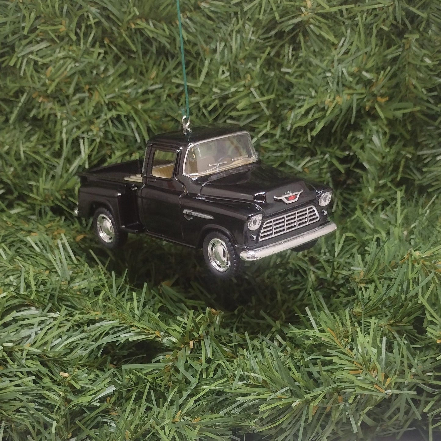 1955 Chevy 3100 Truck Ornament Christmas Gift Idea Chevrolet Stepside Pickup 5 inch Unique Xmas Tree Decoration Black