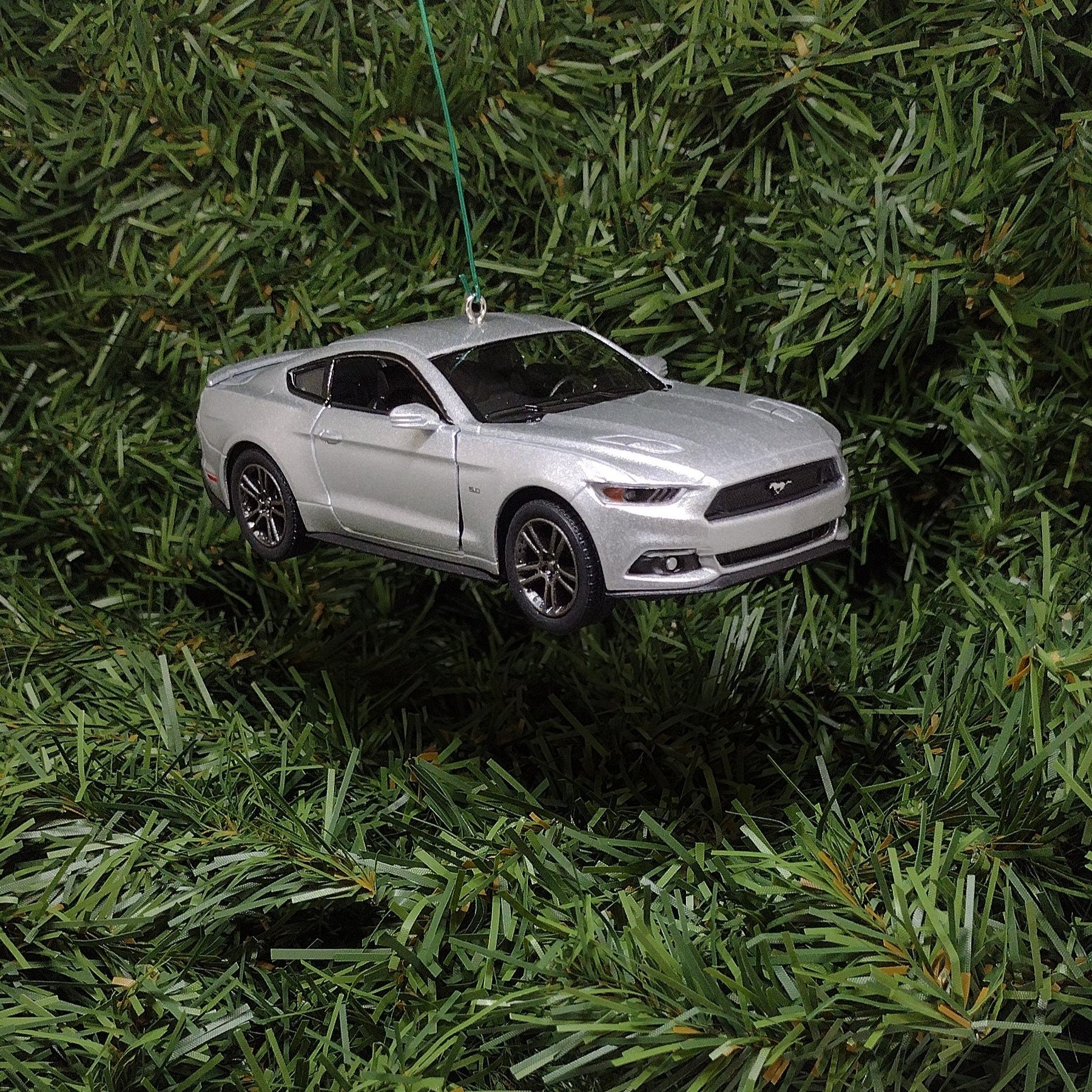 FORD MUSTANG GT 2015 Ornament Christmas tree decoration unique gift idea 5 inch Silver 2014 2016 2017