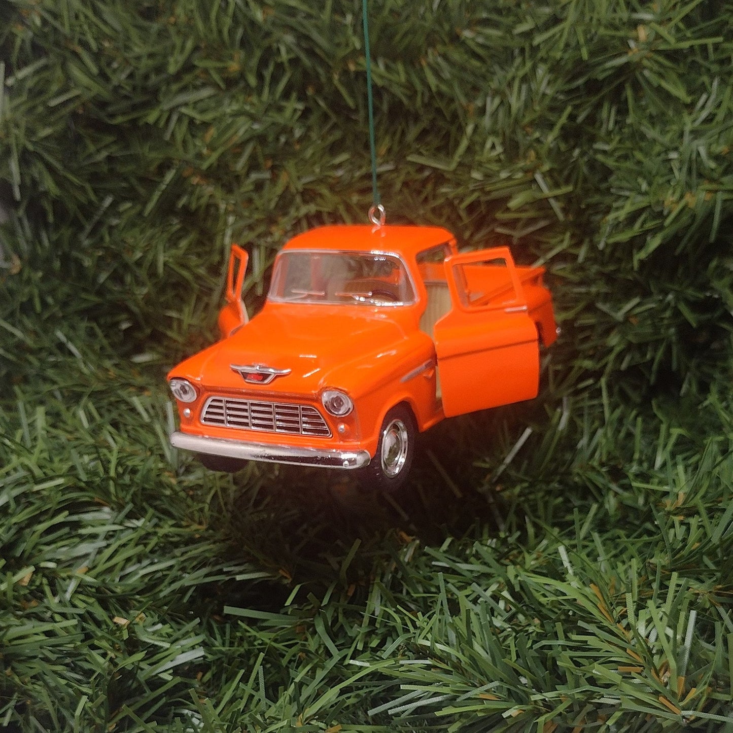 1955 Chevy 3100 Truck Ornament Christmas Gift Idea Chevrolet Stepside Pickup 5 inch Unique Xmas Tree Decoration Orange