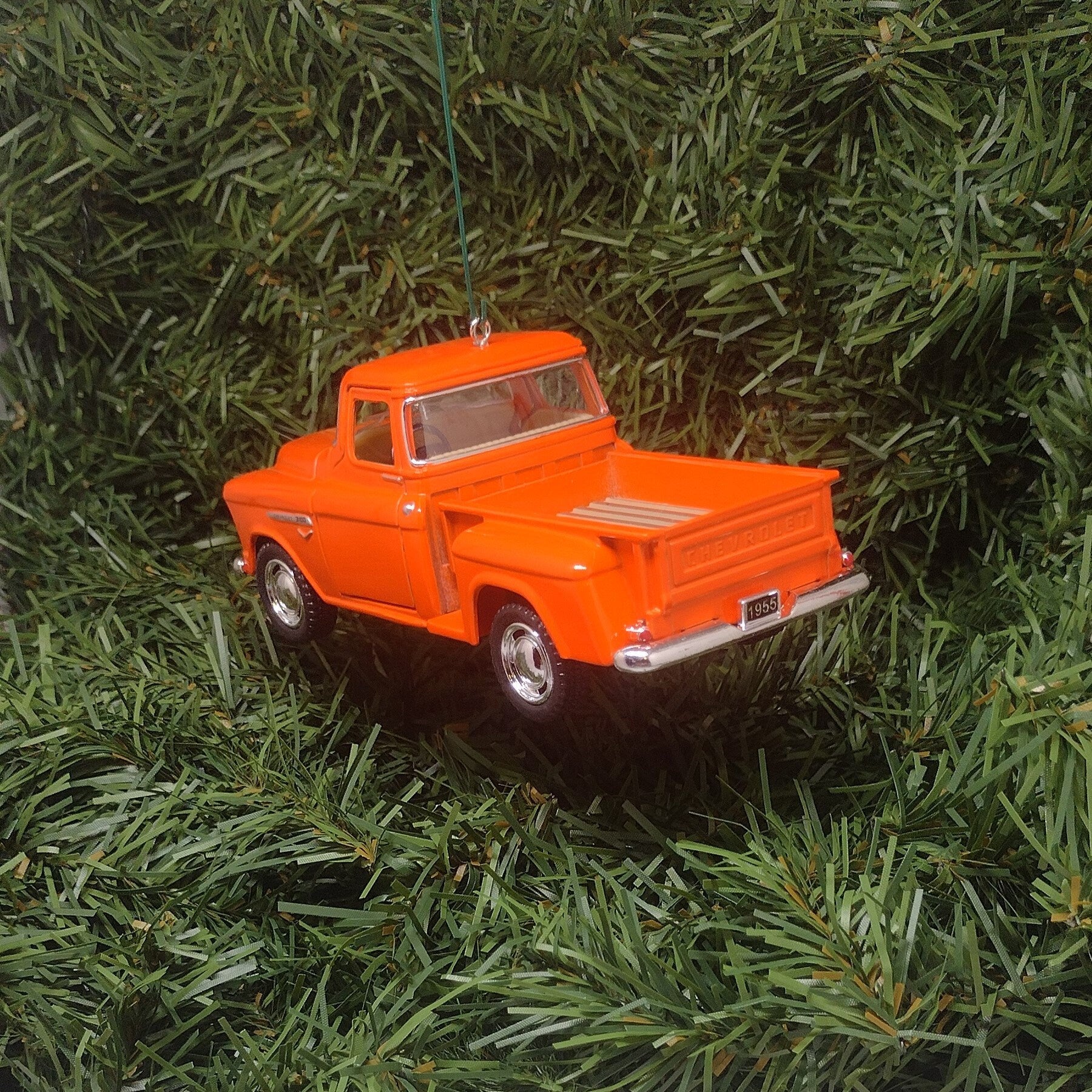 1955 Chevy 3100 Truck Ornament Christmas Gift Idea Chevrolet Stepside Pickup 5 inch Unique Xmas Tree Decoration Orange