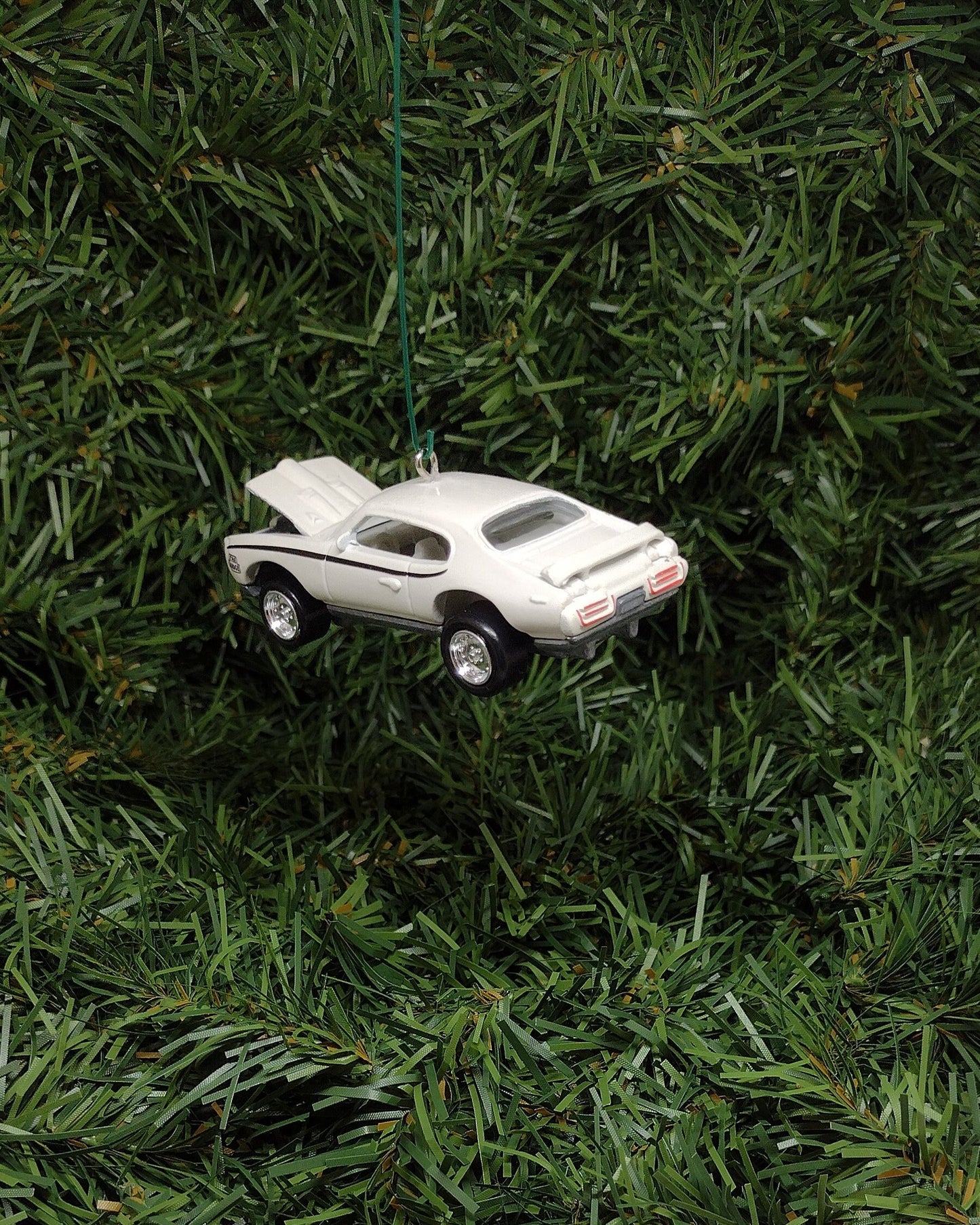 PONTIAC GTO JUDGE 1969 Ornament Christmas Tree Decoration Unique Automotive Xmas Gift Idea White Hood Opens