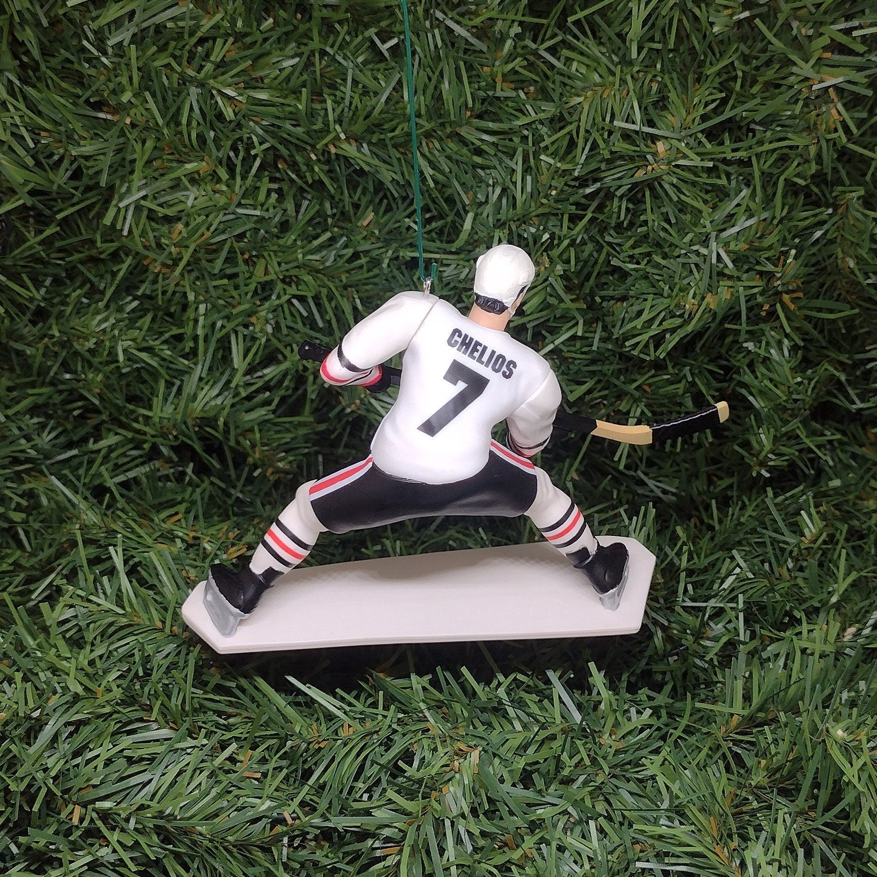 CHICAGO BLACKHAWKS Ornament Chris Chelios Jeremy Roenick Christmas Tree Decoration NHL Hockey Unique Gift Idea