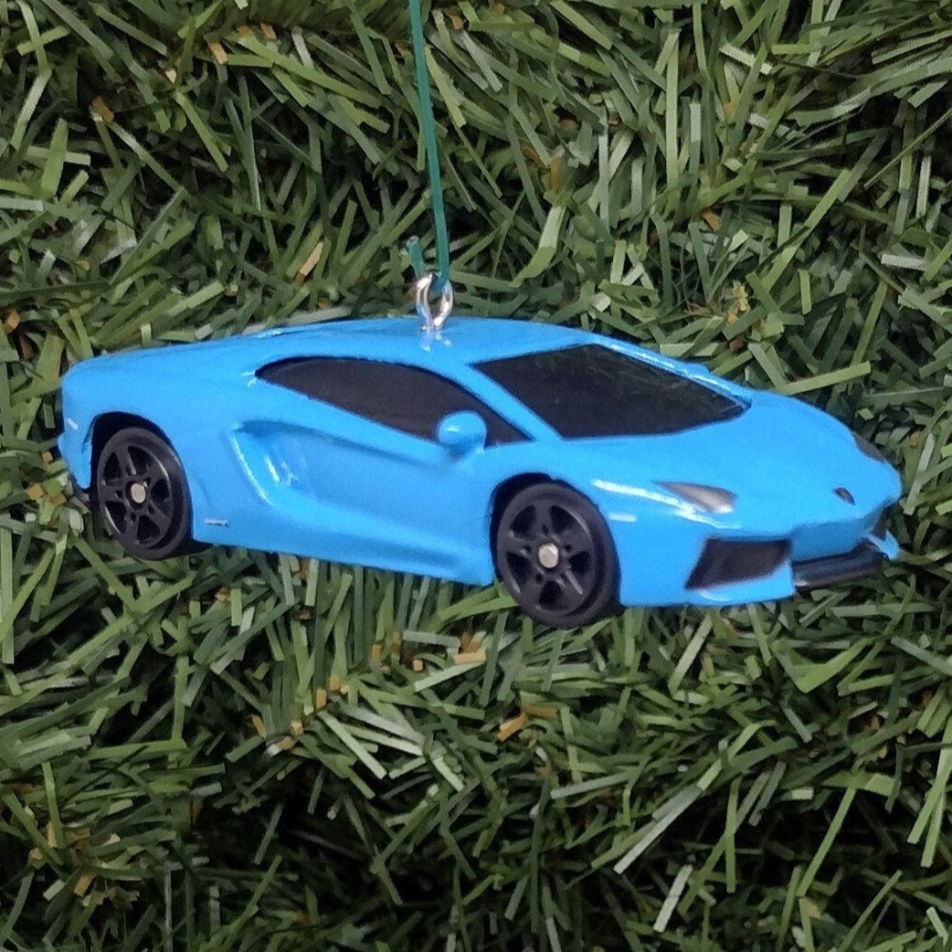 LAMBORGHINI Ornament Aventador LP 700-4 Christmas Tree Decoration Unique Gift Idea Lambo Blue