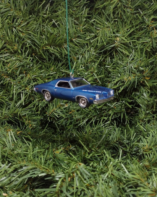 PONTIAC GRAND AM 1973 Christmas Tree Decoration Unique Xmas Gift Idea Blue Nicely Detailed 1974 1975