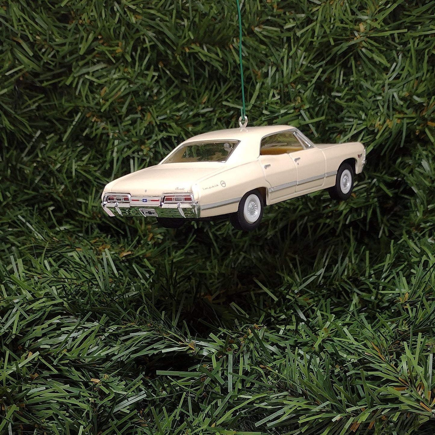 Chevy Impala Ornament Christmas Tree Decoration Fun Xmas Gift Idea 5 inches long 4 door 1967 Chevrolet White