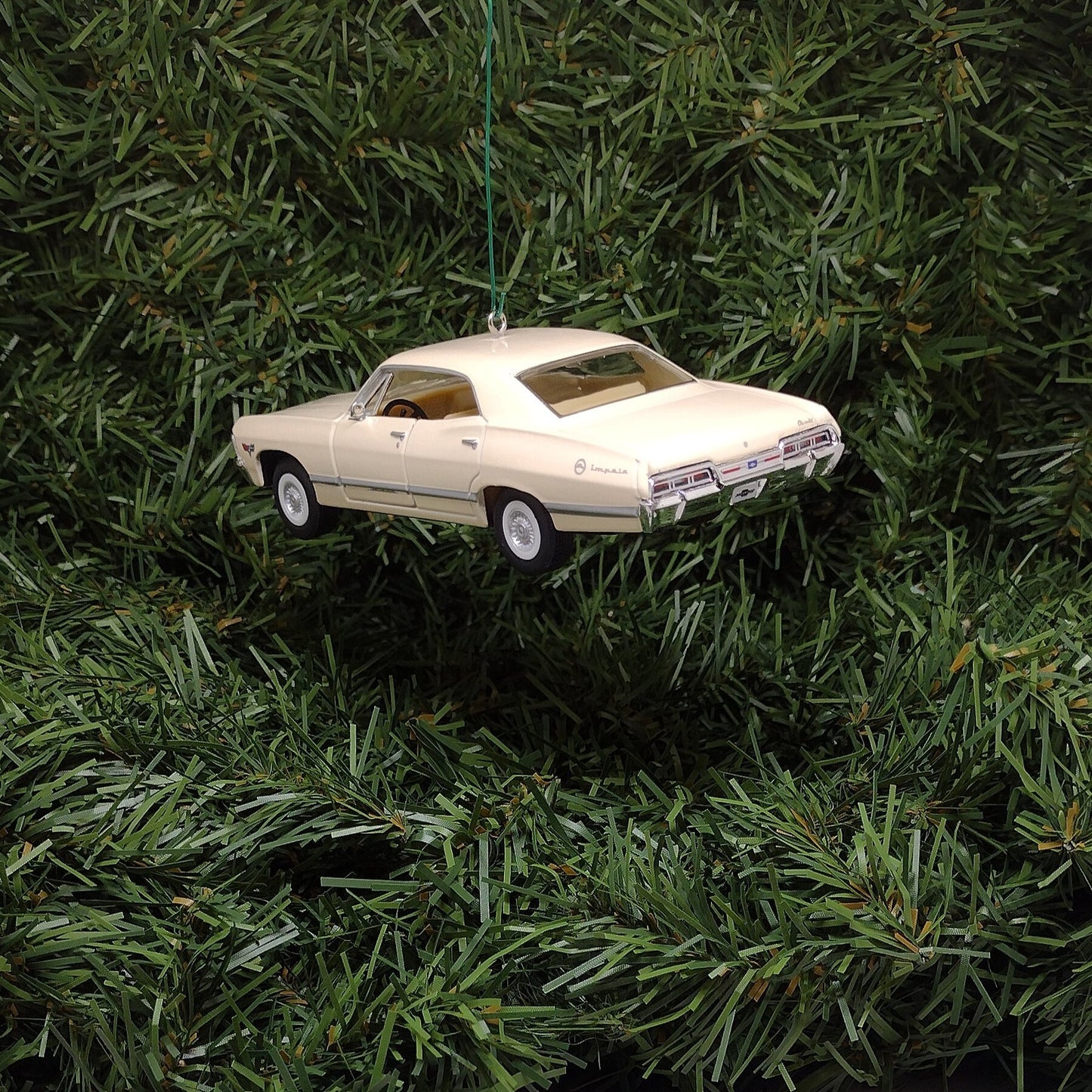 Chevy Impala Ornament Christmas Tree Decoration Fun Xmas Gift Idea 5 inches long 4 door 1967 Chevrolet White