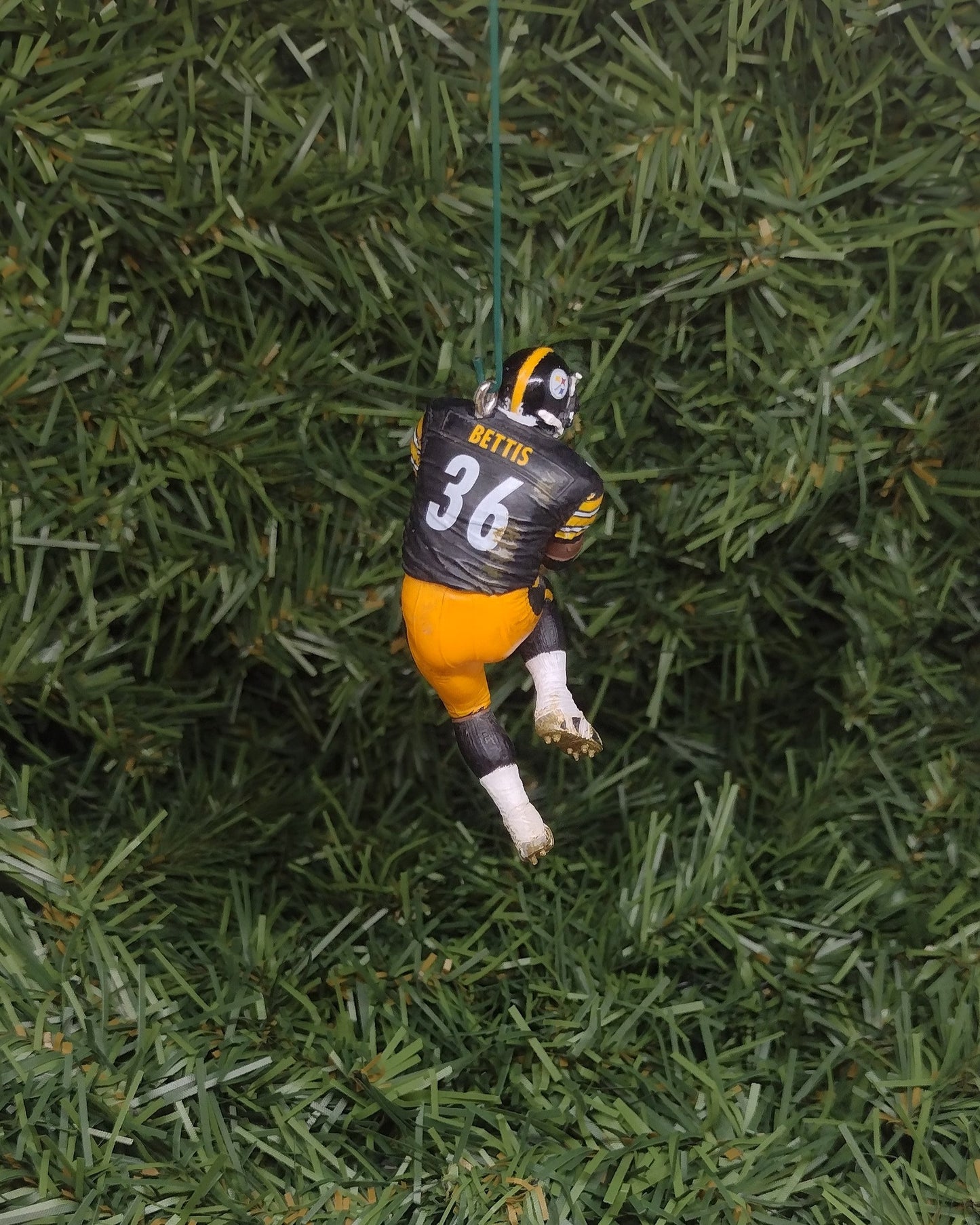 Pittsburgh Steelers Ornament Jerome Bettis Christmas Gift Idea Unique Xmas Tree Decoration NFL Football Figure