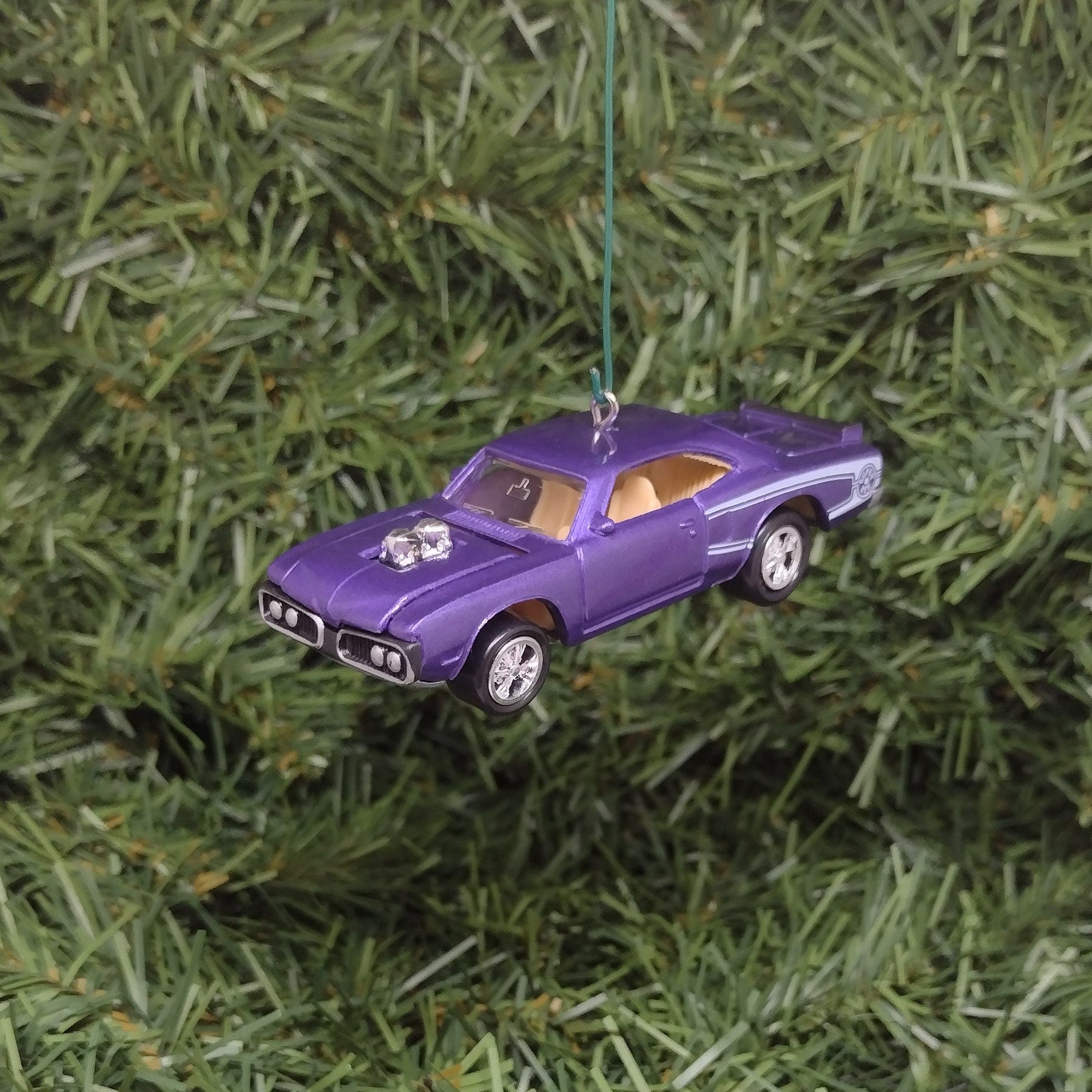 Dodge Super Bee Ornament 1970 Mopar Christmas Tree Decoration Unique Gift Idea Purple