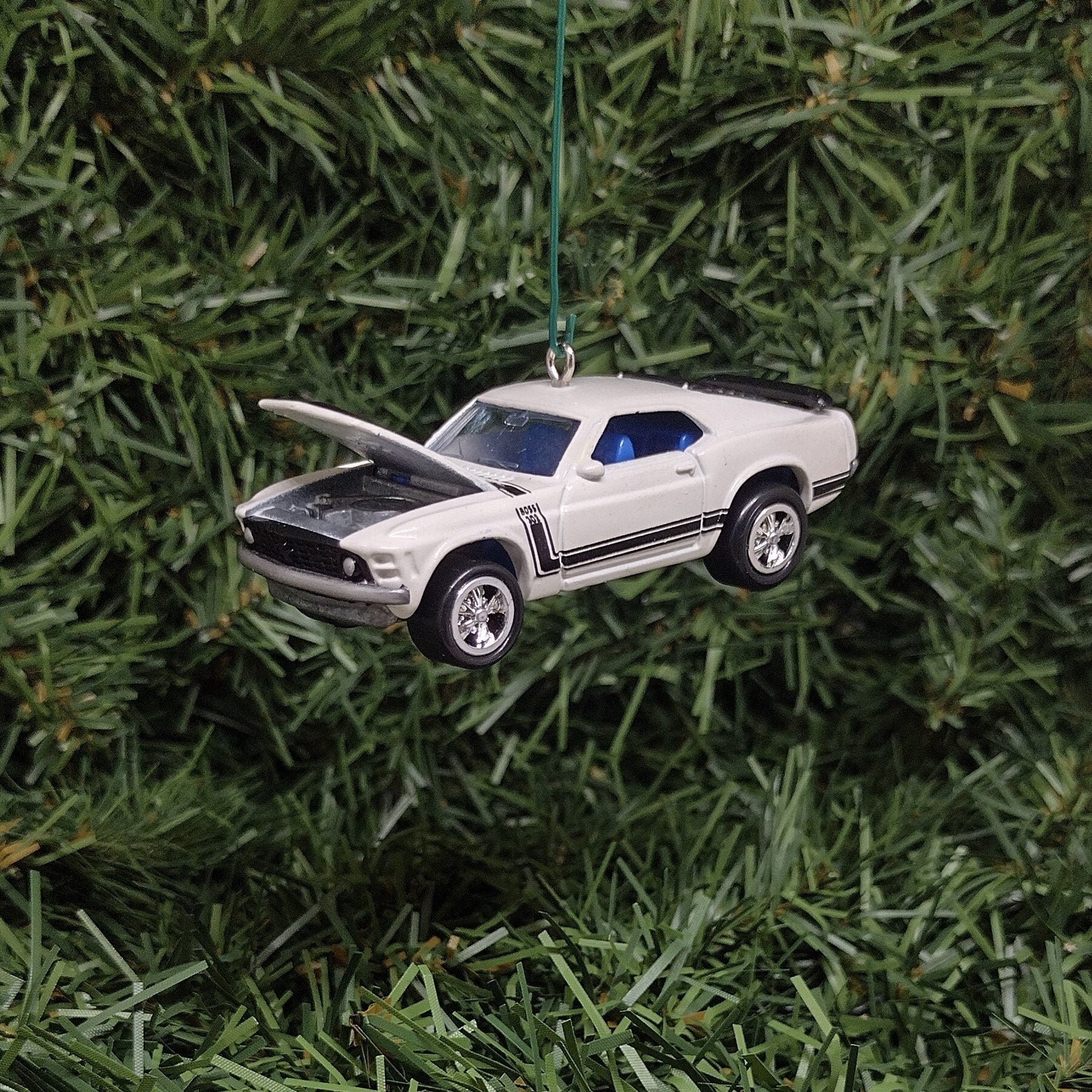 Ford Mustang Ornament 1970 Boss 302 Christmas Tree Decoration White