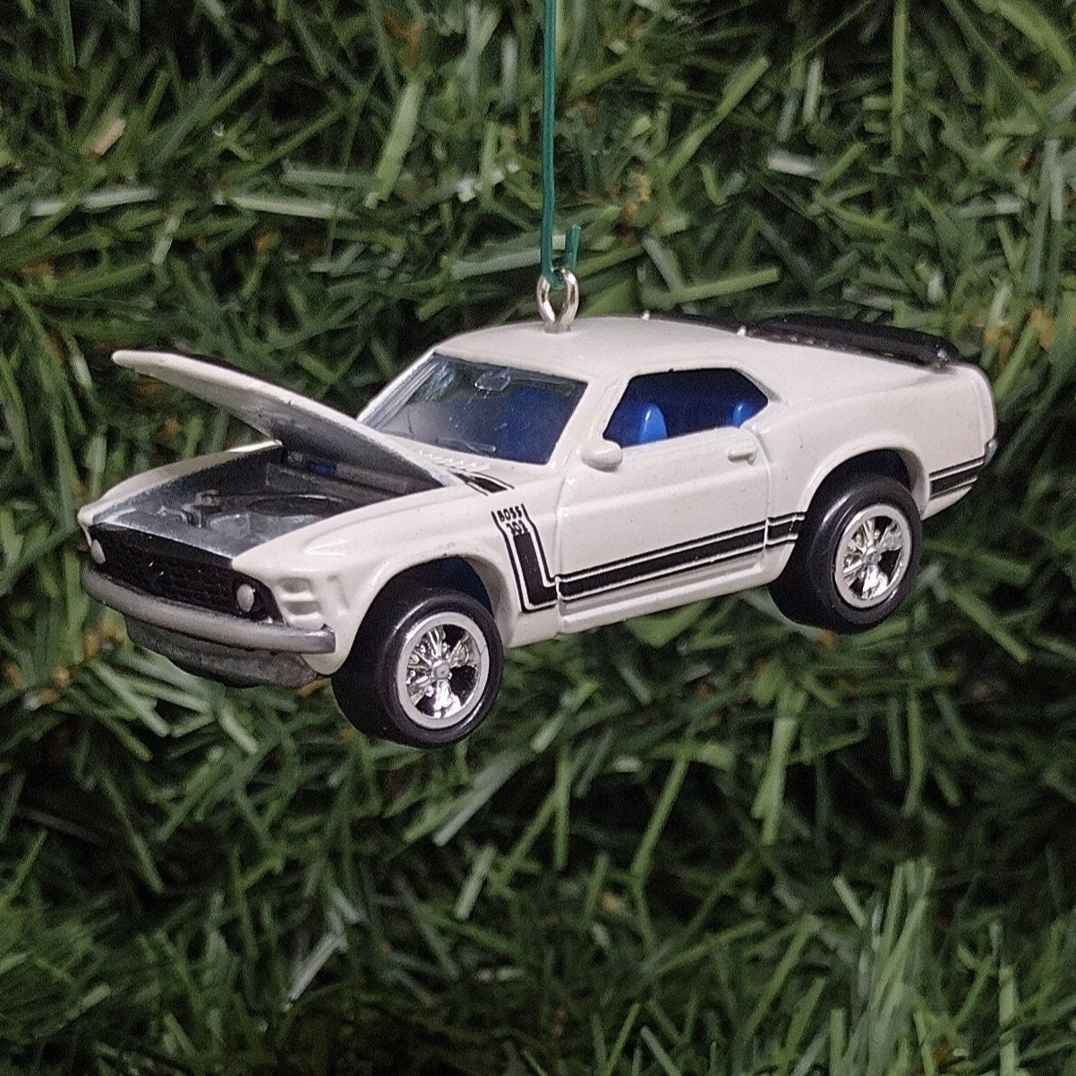 Ford Mustang Ornament 1970 Boss 302 Christmas Tree Decoration White