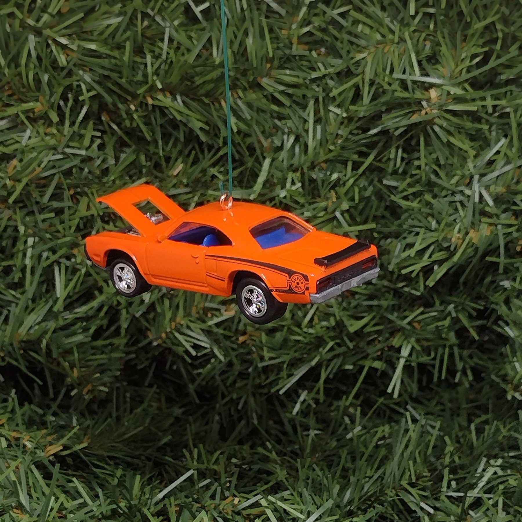 Dodge Super Bee Ornament 1970 Mopar Christmas Tree Decoration Unique Gift Idea Orange Hood Opens