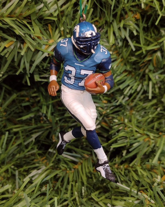 Seattle Seahawks Ornament Christmas Gift Idea Shaun Alexander Unique Xmas Tree Decoration NFL Football Figure