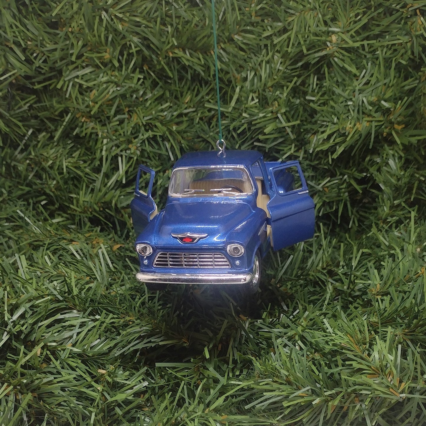 1955 Chevy 3100 Truck Ornament Christmas Gift Idea Chevrolet Stepside Pickup 5 inch Unique Xmas Tree Decoration Blue