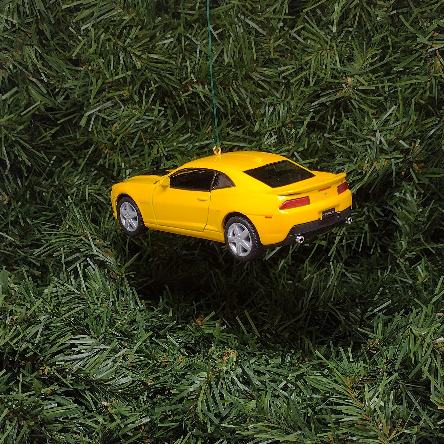 Chevy Camaro Ornament 2014 Christmas Tree Decoration Fun Automotive Xmas Gift Idea 5 inches long Chevrolet Yellow