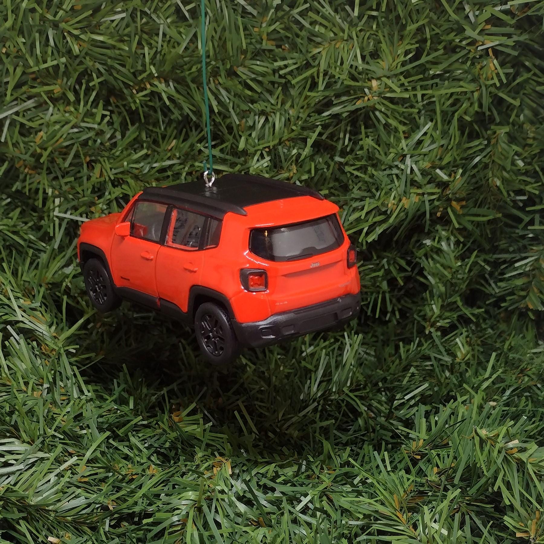 JEEP RENEGADE Ornament Christmas Gift Idea Unique Xmas Tree Decoration 4x4 SUV Orange 5 Inch