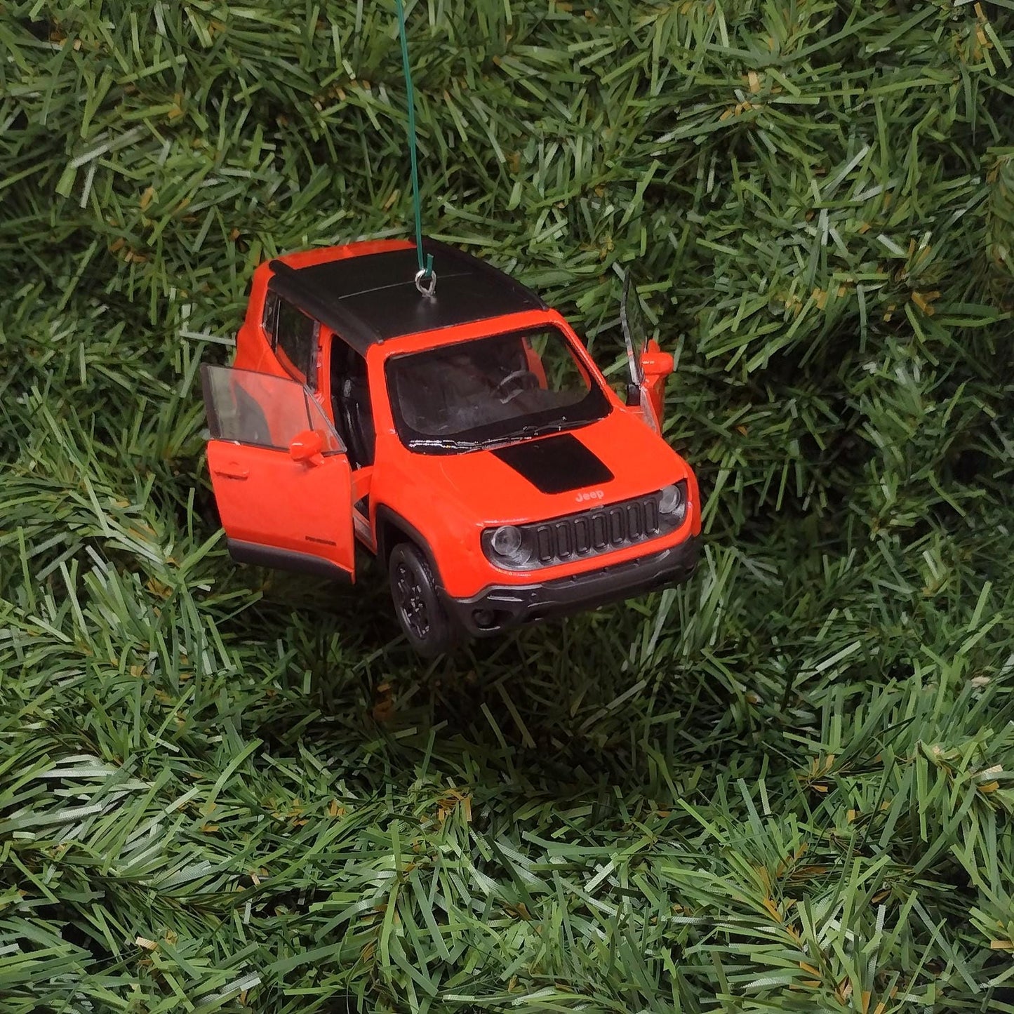 JEEP RENEGADE Ornament Christmas Gift Idea Unique Xmas Tree Decoration 4x4 SUV Orange 5 Inch