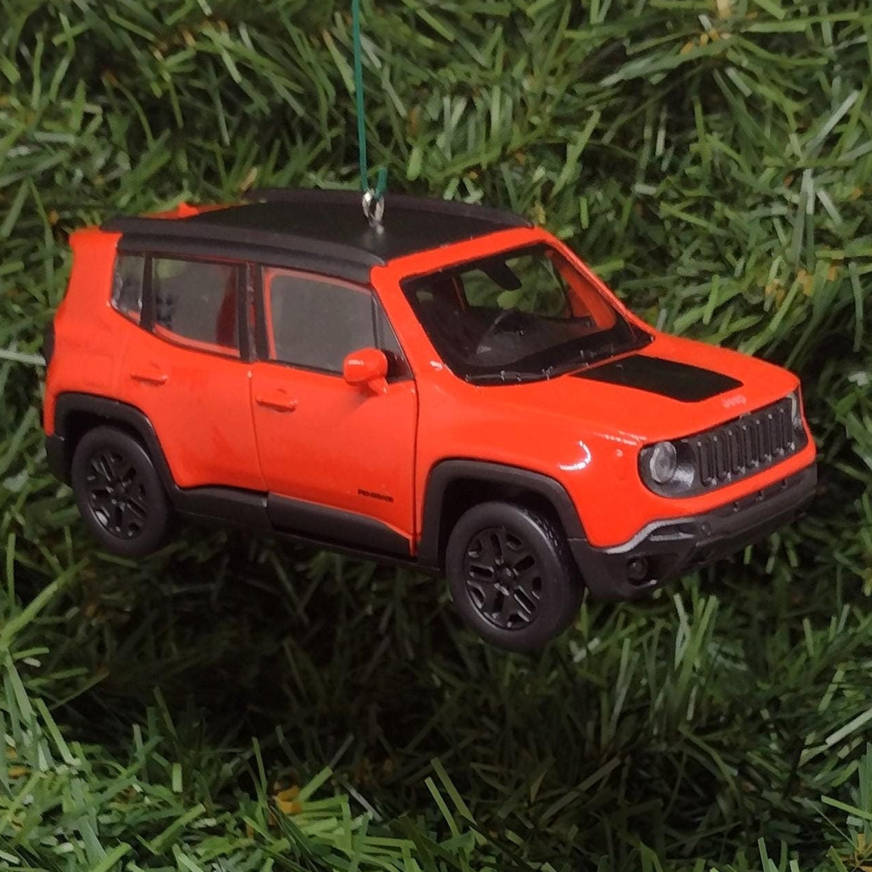 JEEP RENEGADE Ornament Christmas Gift Idea Unique Xmas Tree Decoration 4x4 SUV Orange 5 Inch