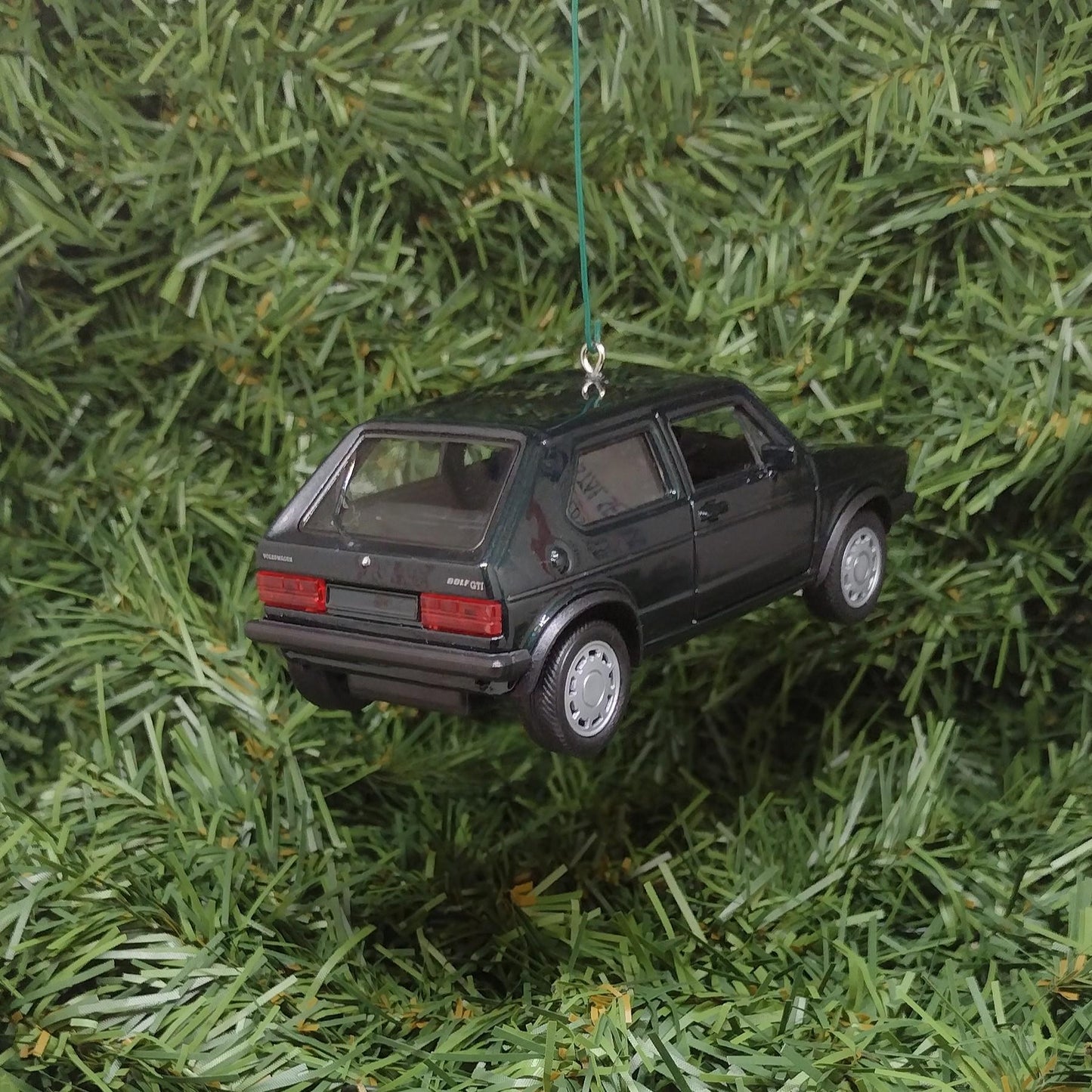 VW Golf GTI MK1 Ornament Christmas Gift Idea fun Volkswagen Automotive Present for Car Enthusiast Unique Xmas Tree Decoration Dark Green