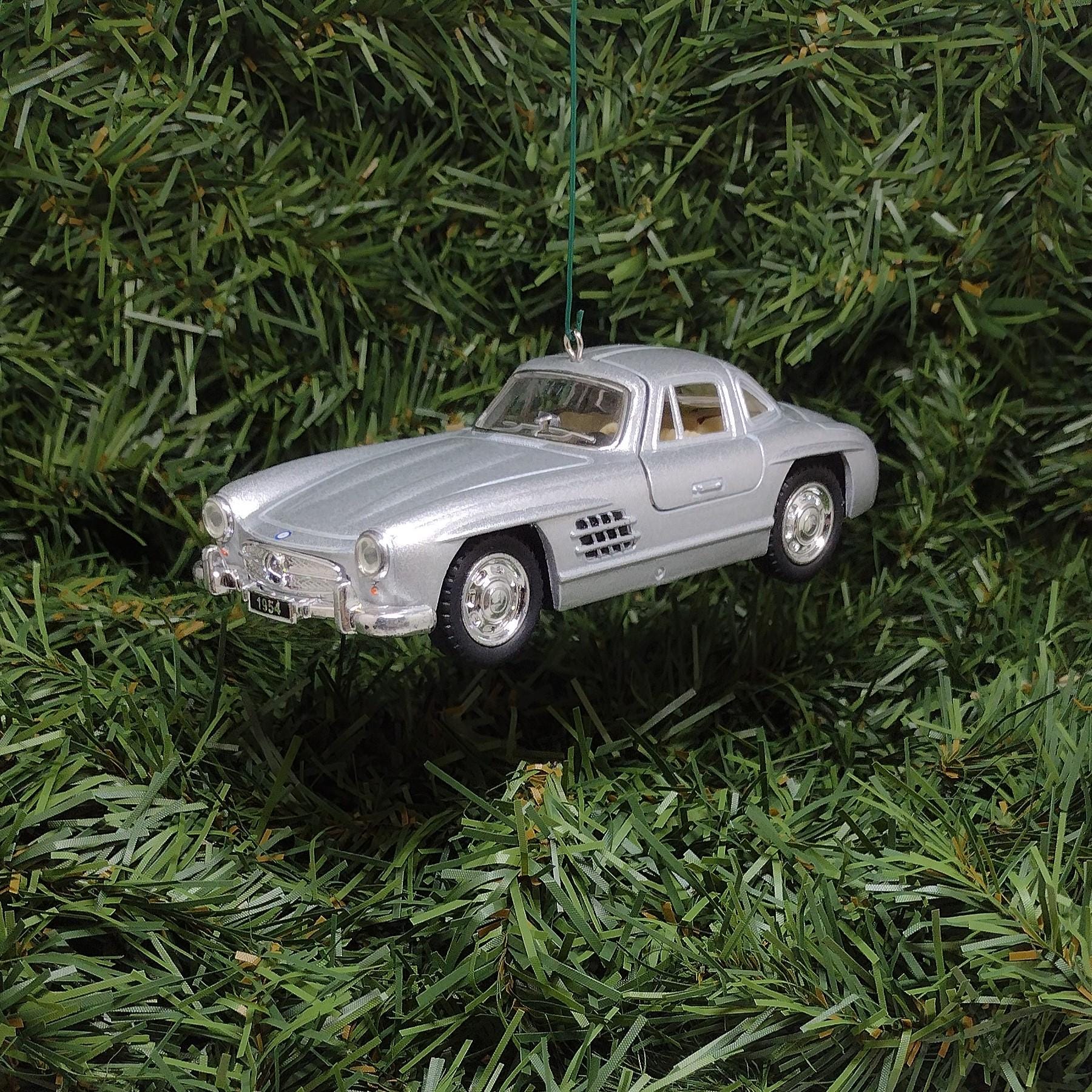 1954 Mercedes-Benz 300 SL Ornament Christmas Tree Decoration Fun Automotive Xmas Gift Idea 5 inch 1955 1956 1957 Silver