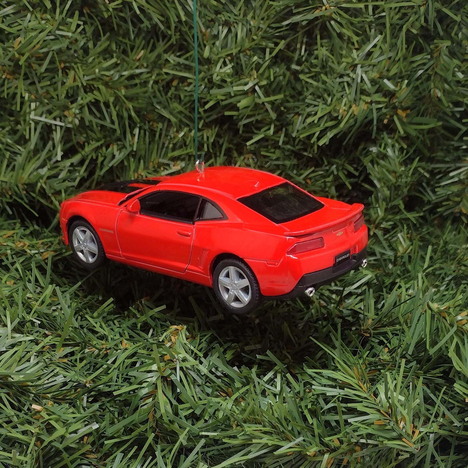 Chevy Camaro Ornament 2014 Christmas Tree Decoration Fun Automotive Xmas Gift Idea 5 inches long Chevrolet Red