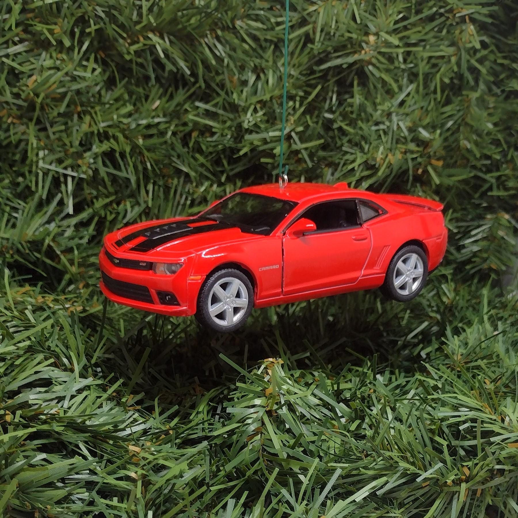 Chevy Camaro Ornament 2014 Christmas Tree Decoration Fun Automotive Xmas Gift Idea 5 inches long Chevrolet Red