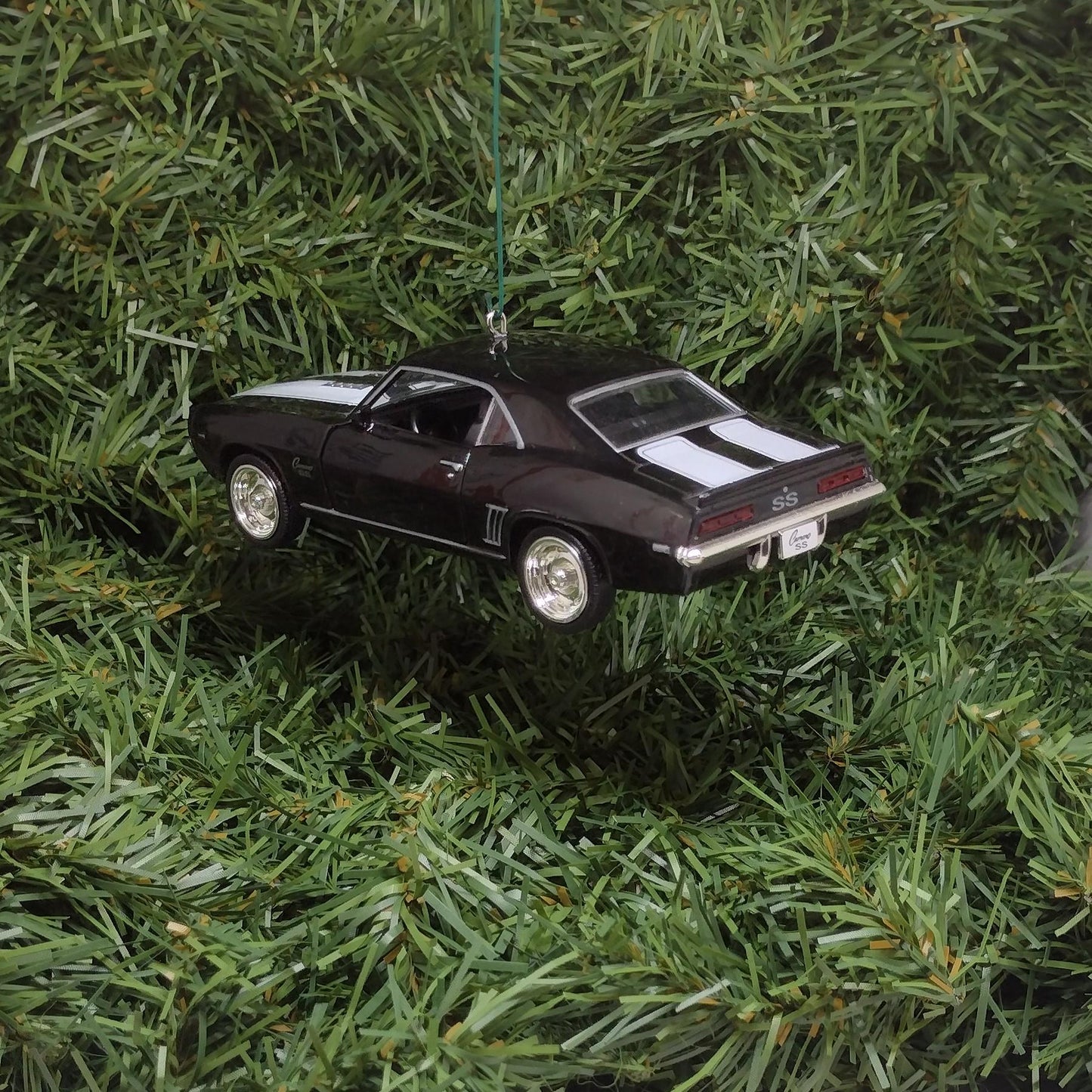 1969 Chevy Camaro SS Ornament Christmas Tree Decoration Fun Automotive Unique Xmas Gift Idea 5 inches long black Chevrolet 1968 1969