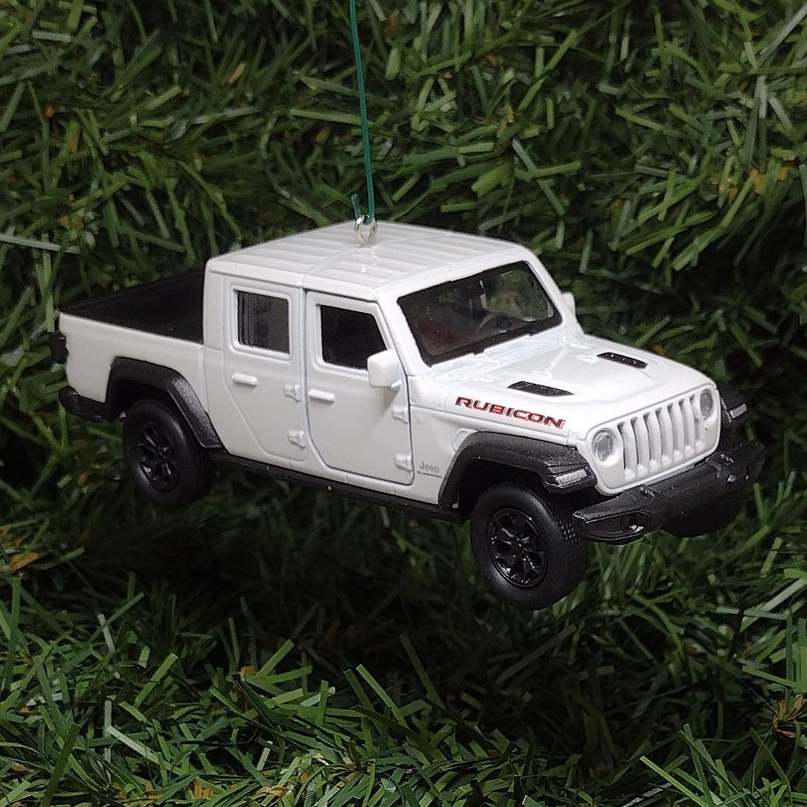 JEEP GLADIATOR Ornament Christmas Gift Idea Fun Automotive Xmas Tree Decoration 5 inch White 2019-2024