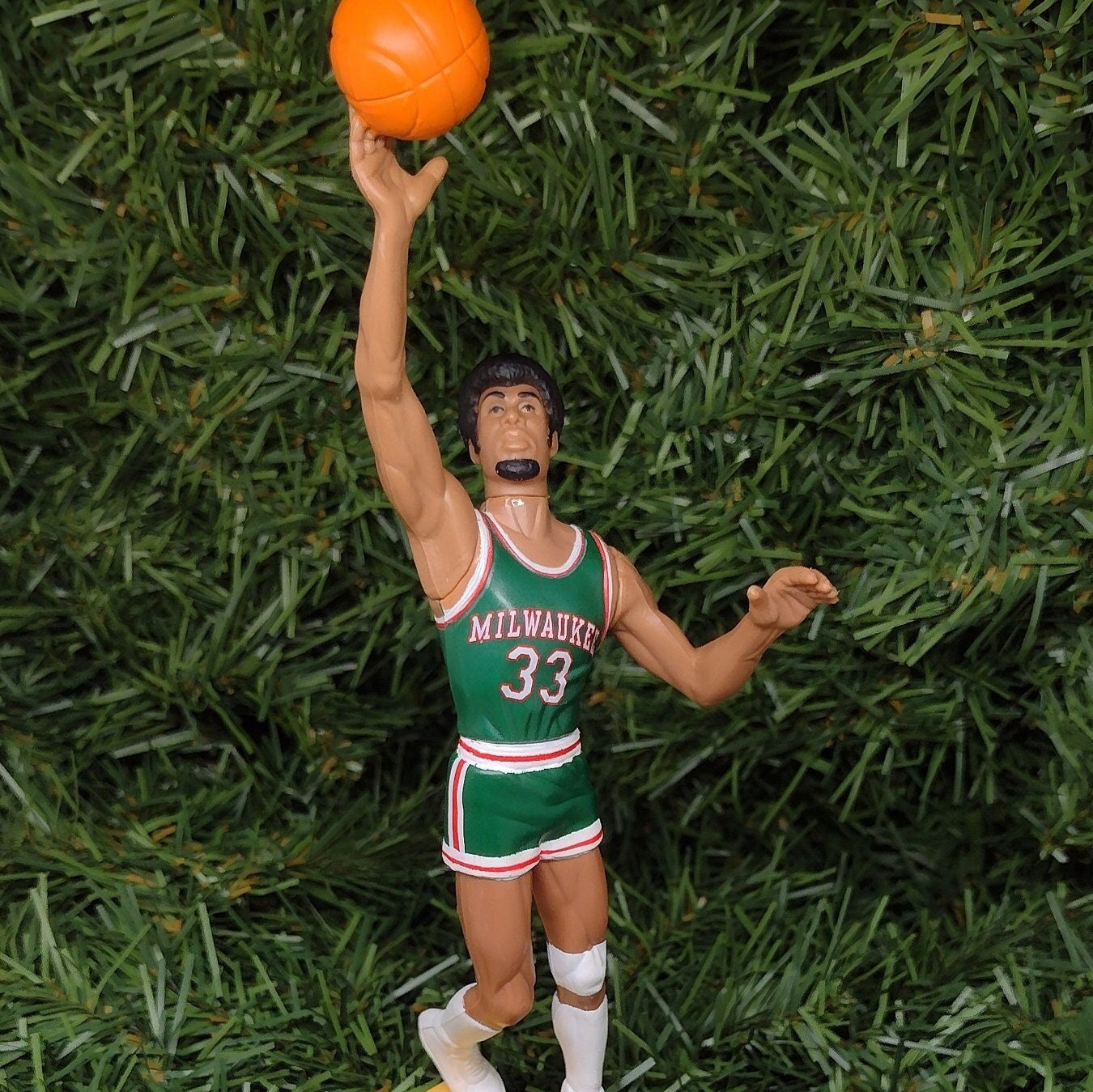 Kareem Abdul Jabbar MILWAUKEE BUCKS Christmas tree ornament xmas nba basketball figure unique gift idea NBA Finals Champion