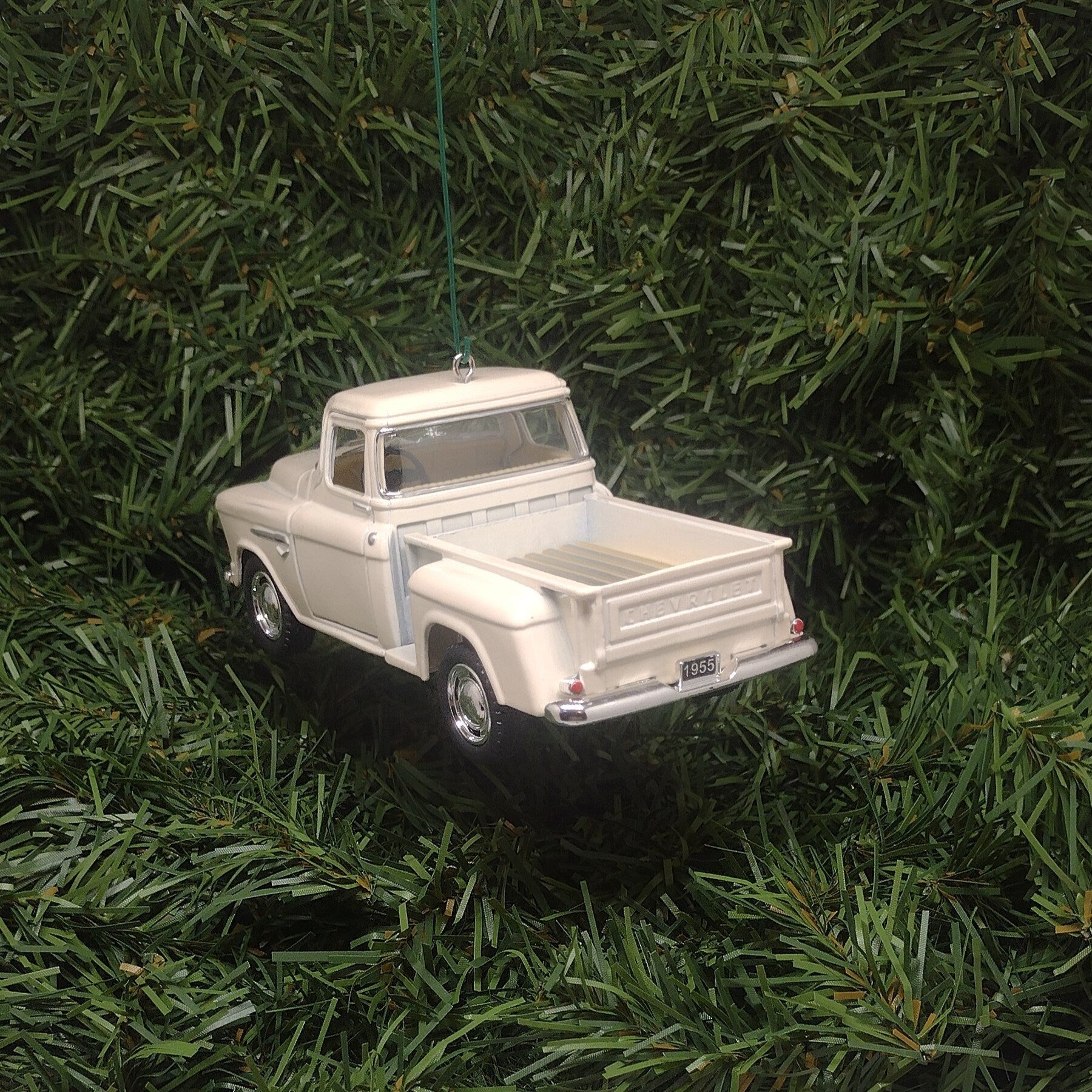 1955 Chevy 3100 Truck Ornament Christmas Gift Idea Chevrolet Stepside Pickup 5 inch Unique Xmas Tree Decoration White