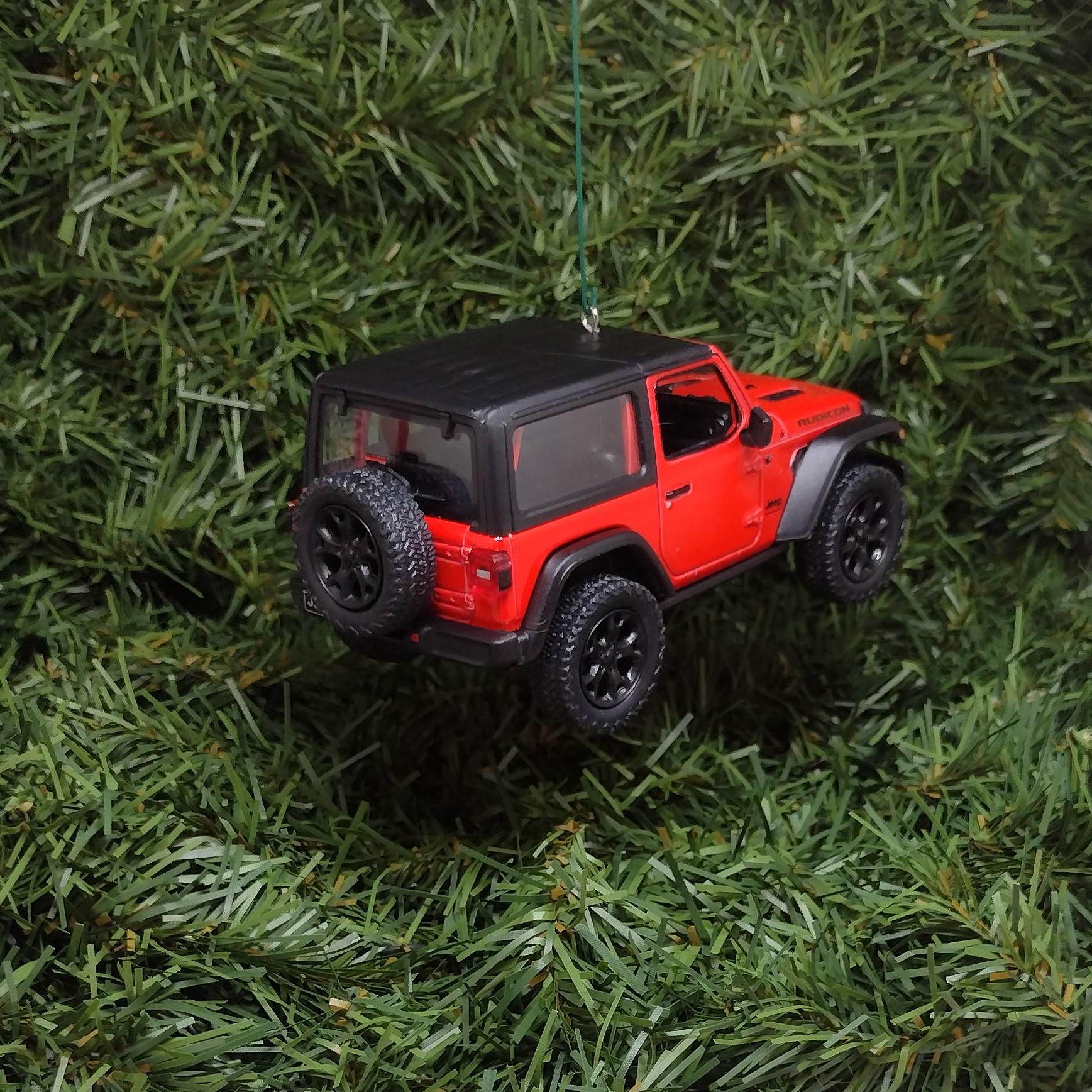 Jeep Wrangler Ornament Christmas Gift Idea Fun Automotive Xmas tree Decoration 5 inches long 2018 Red