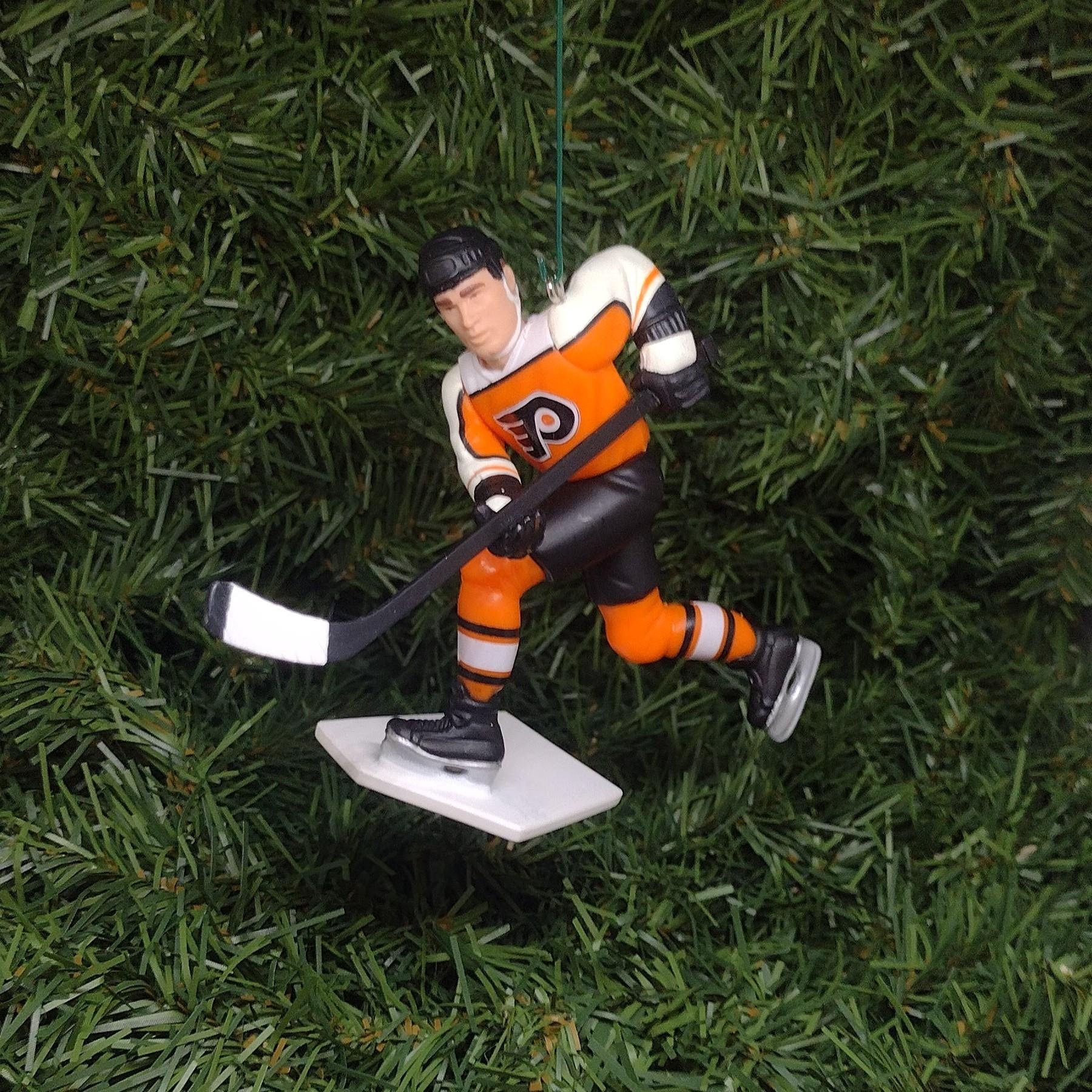 PHILADELPHIA FLYERS Christmas tree ornaments Eric Lindros/Ron Hextall/John LeClair/John Vanbiesbrouck xmas NHL hockey figures