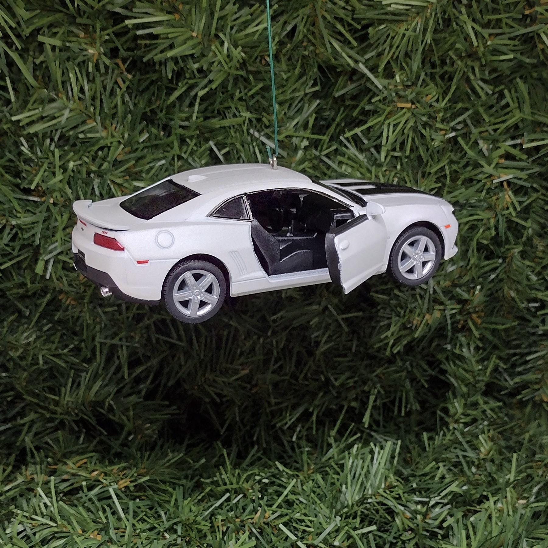 Chevy Camaro Ornament 2014 Christmas Tree Decoration Fun Automotive Xmas Gift Idea 5 inch Chevrolet White