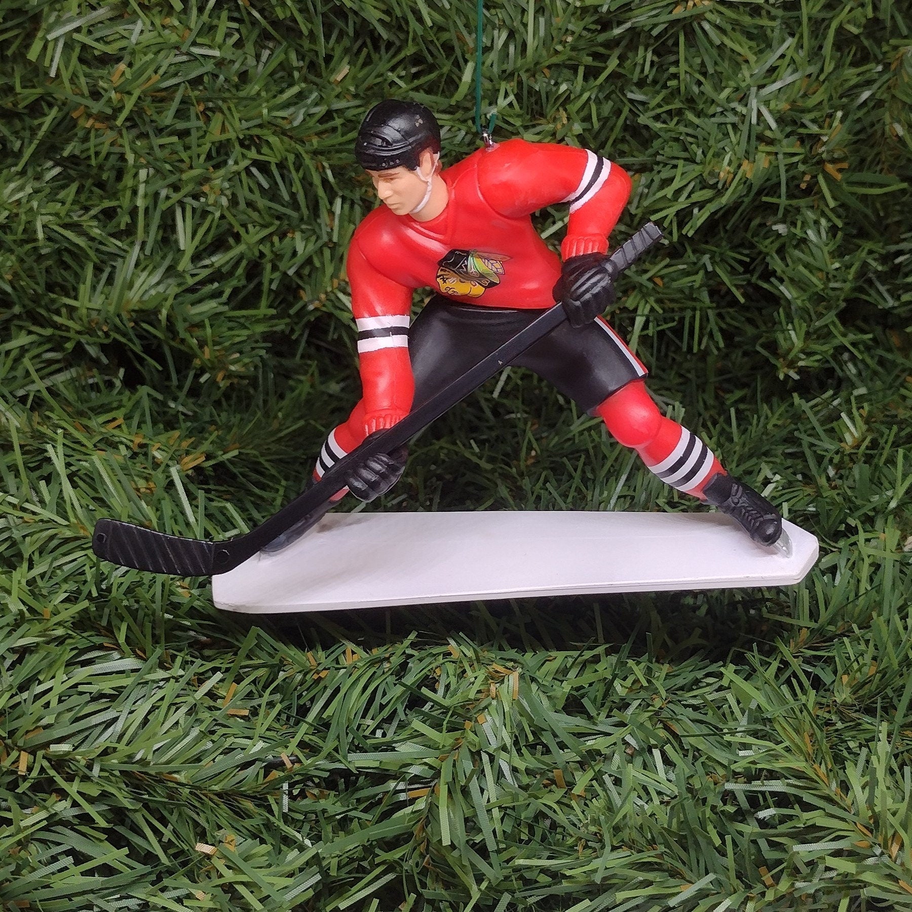 CHICAGO BLACKHAWKS Ornament Chris Chelios Jeremy Roenick Christmas Tree Decoration NHL Hockey Unique Gift Idea