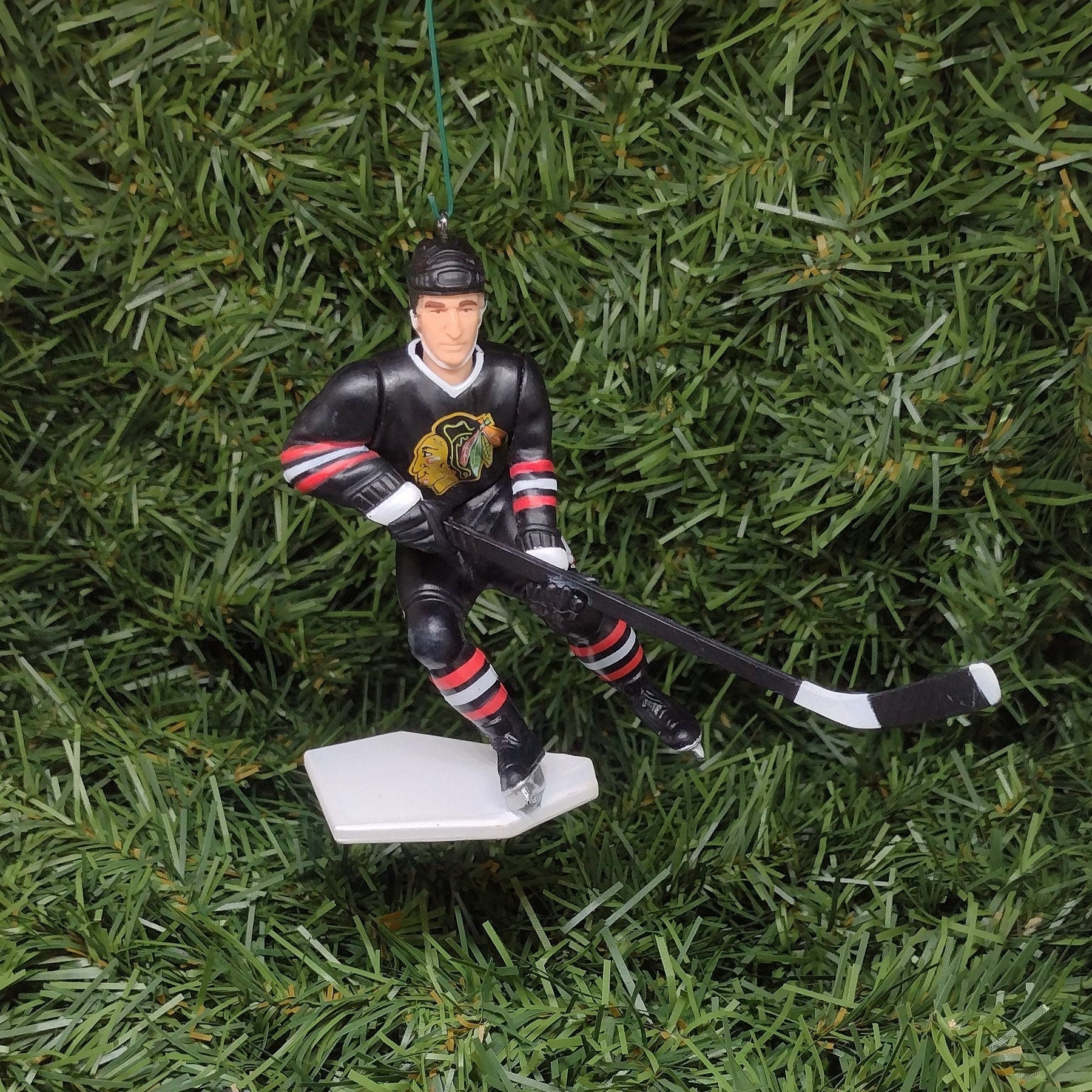 CHICAGO BLACKHAWKS Ornament Chris Chelios Jeremy Roenick Christmas Tree Decoration NHL Hockey Unique Gift Idea