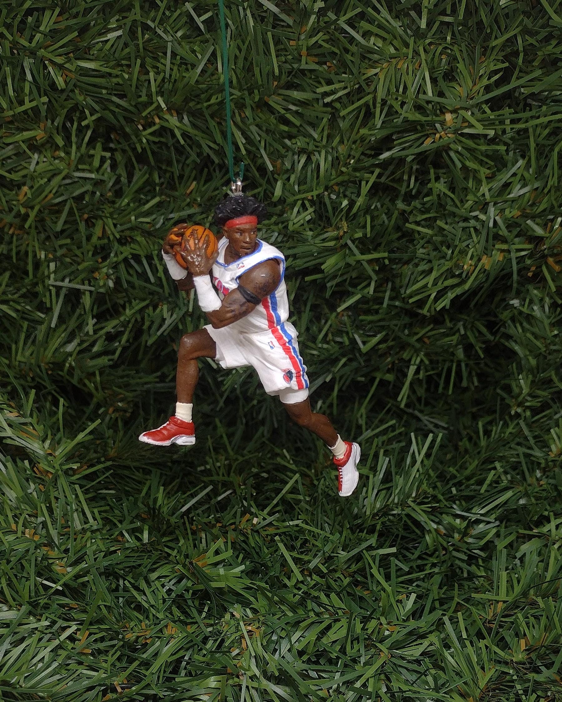 DETROIT PISTONS Ornament Christmas Tree Decoration Ben Wallace Unique Xmas Gift Idea NBA Basketball figure