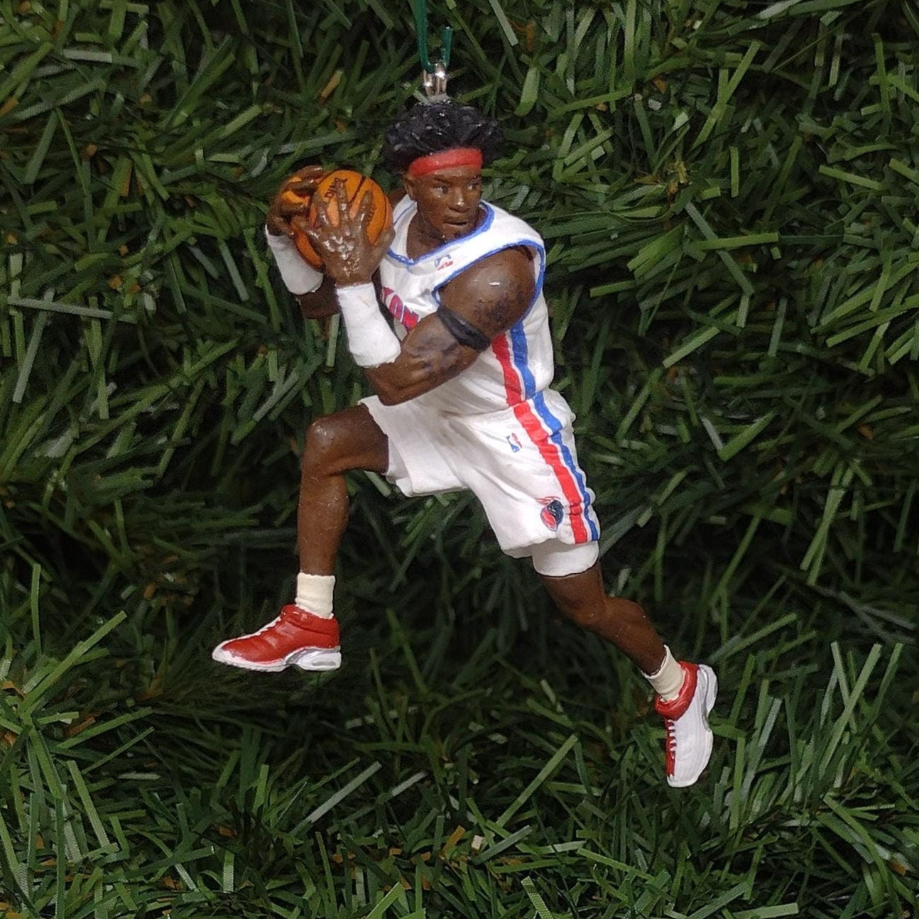 DETROIT PISTONS Ornament Christmas Tree Decoration Ben Wallace Unique Xmas Gift Idea NBA Basketball figure