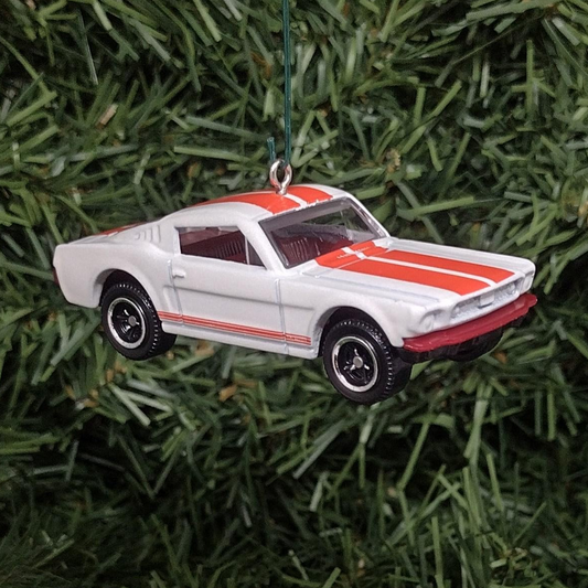 Ford Mustang Ornament 1965 GT Christmas Gift Xmas Tree Decoration White