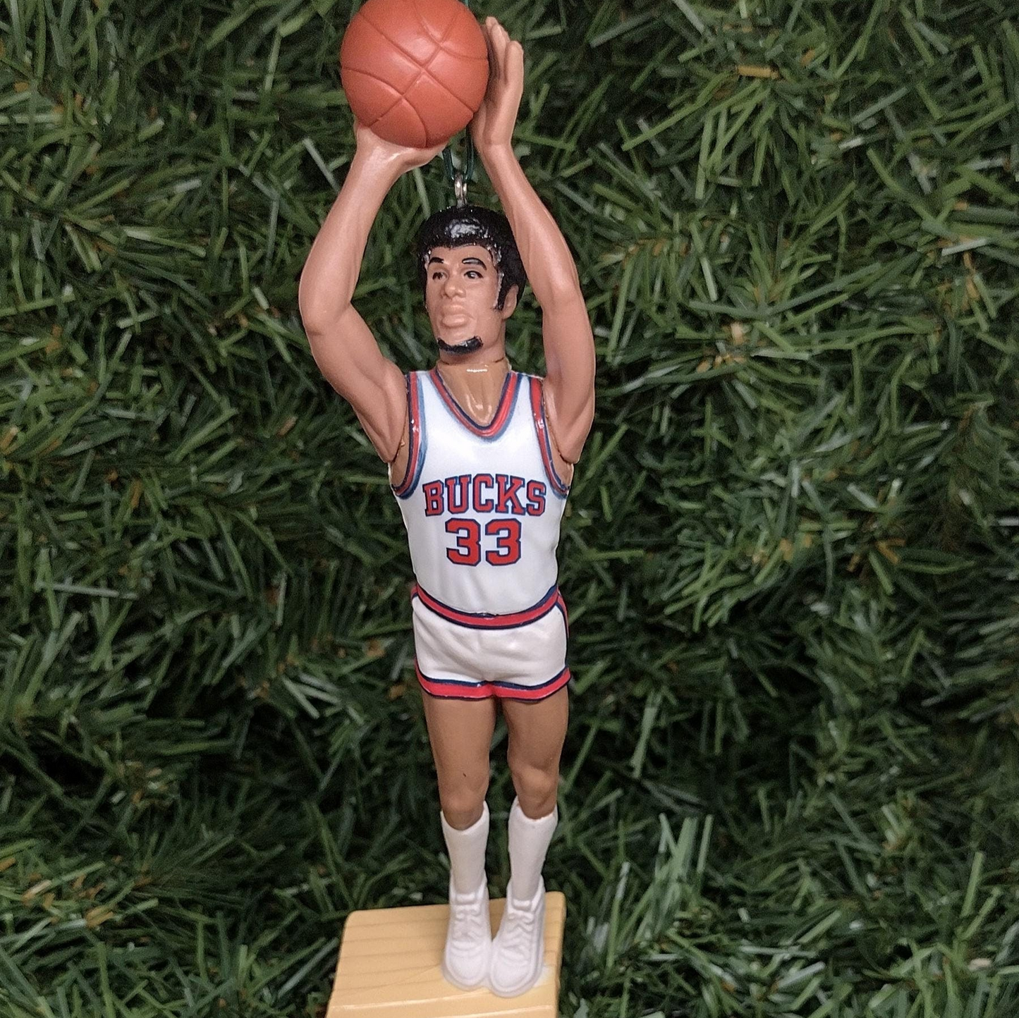 Kareem Abdul Jabbar MILWAUKEE BUCKS ornament Christmas tree decoration unique Xmas gift idea NBA Finals Champion