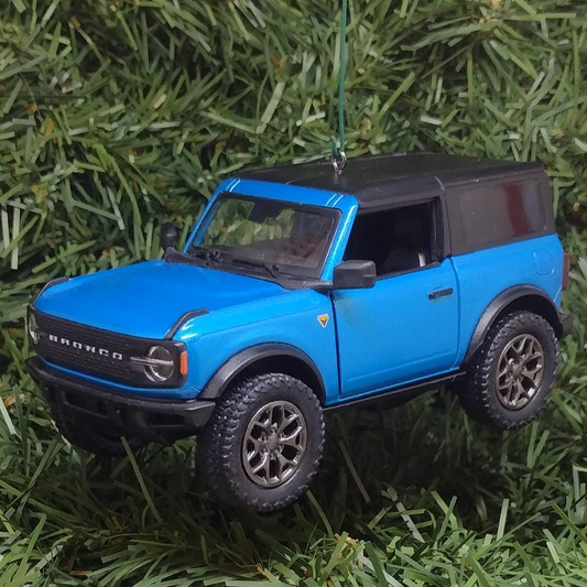 Ford Bronco Ornament 2022 Christmas Tree Decoration Unique Gift Idea 5 Inch Blue 4x4 SUV